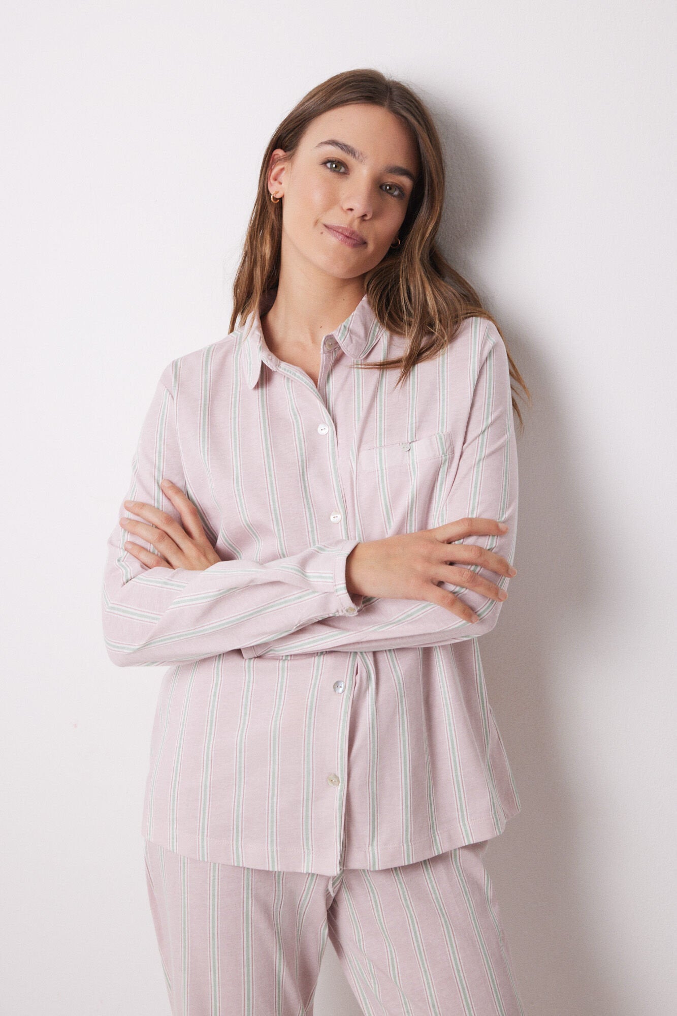Women Secret_Long Shirt Pajamas 100% Cotton Striped_3599131_64_02