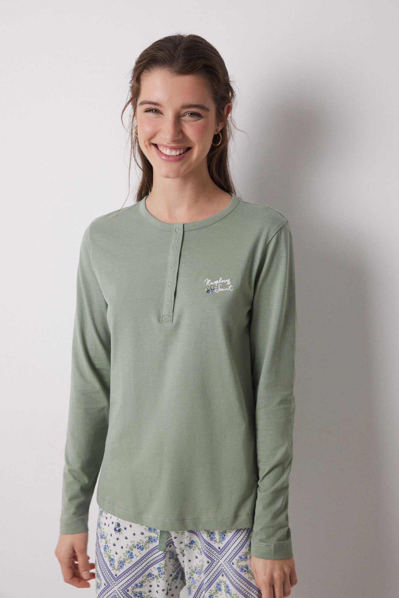 Women Secret_Long Pajamas 100% Cotton with Scarf Print_3599158_92_02