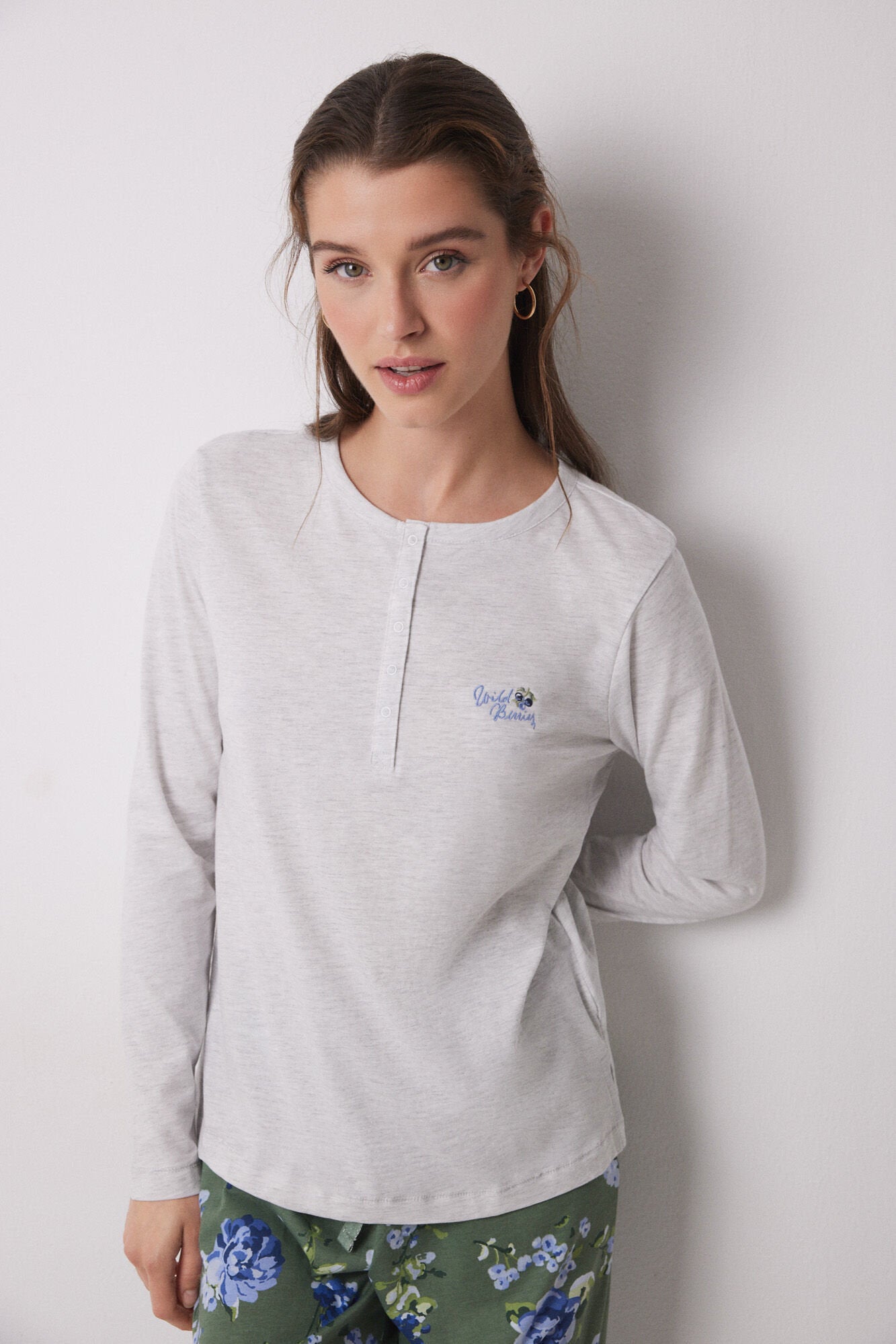 Women Secret_Long 100% Cotton Floral Print Pyjamas_3599159_48_03