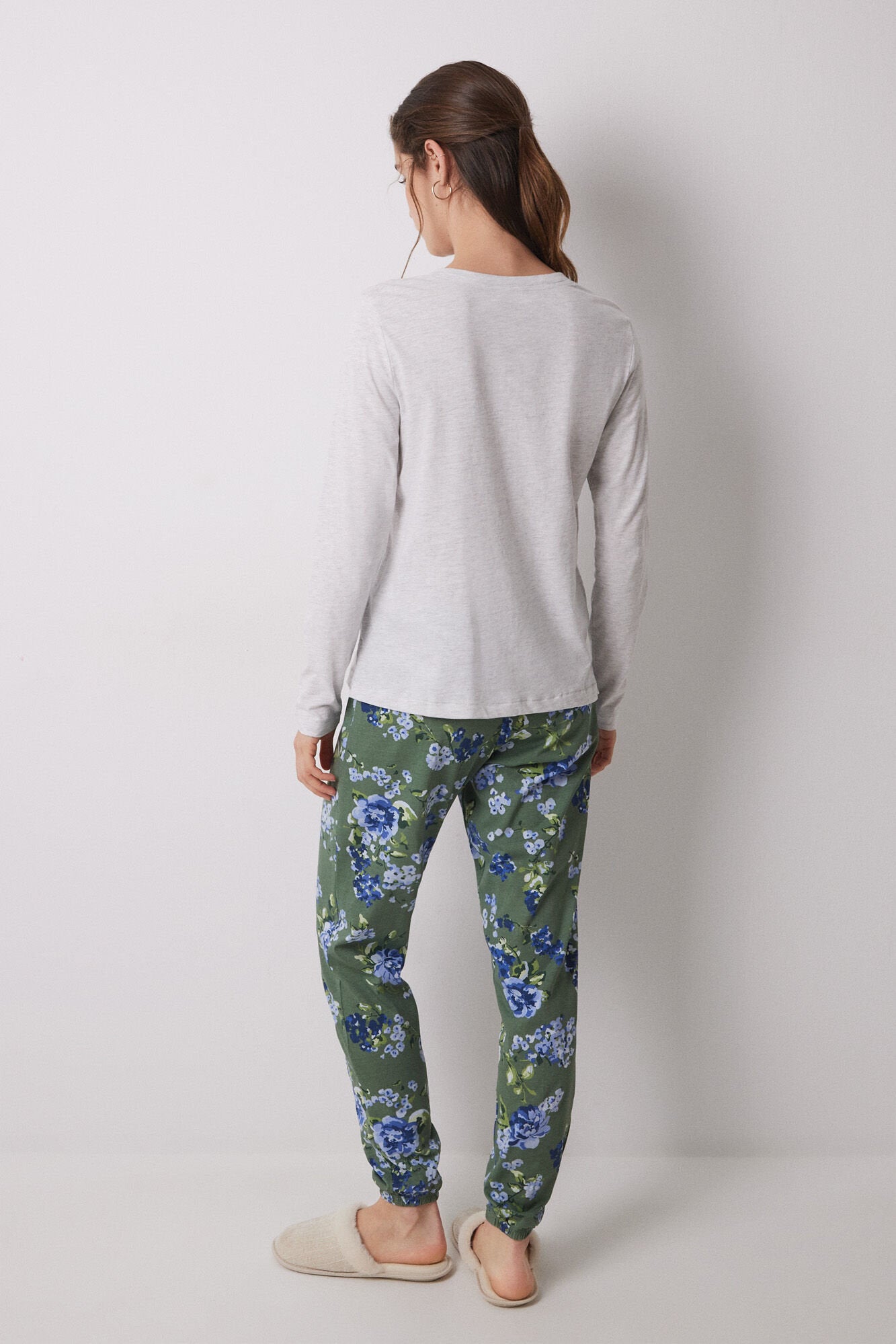 Women Secret_Long 100% Cotton Floral Print Pyjamas_3599159_48_05