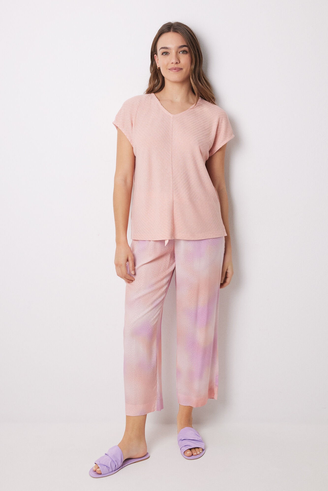 Women Secret_Orange Tie-Dye Print Capri Pajamas_3599163_64_03