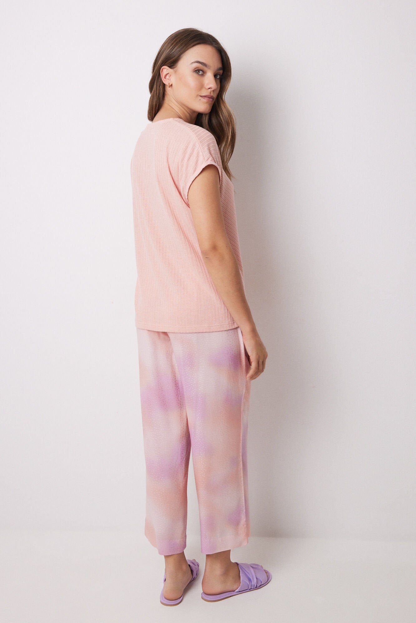 Women Secret_Orange Tie-Dye Print Capri Pajamas_3599163_64_05