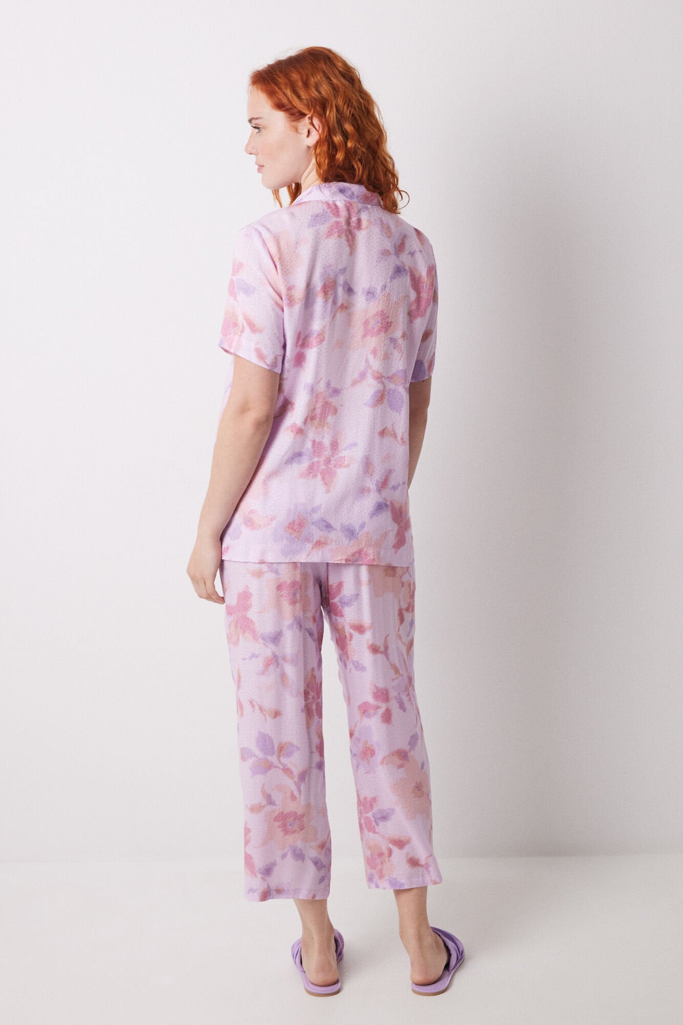 Women Secret_Capri Viscose Floral Shirt Pajamas_3599164_79_05