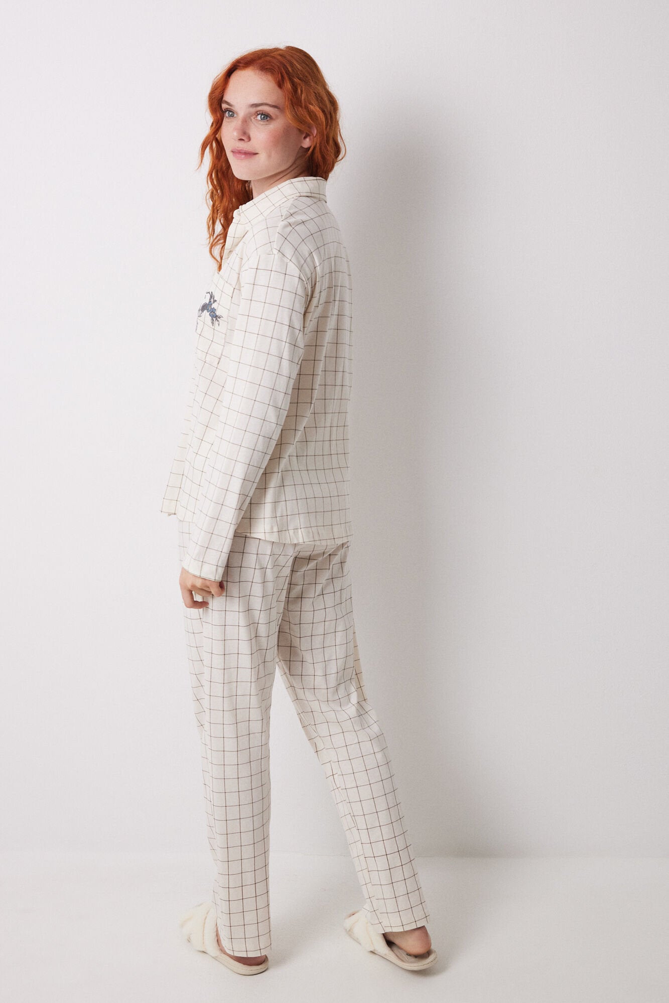 Women Secret_Long Classic Pyjamas 100% Cotton Checkered_3599167_96_05