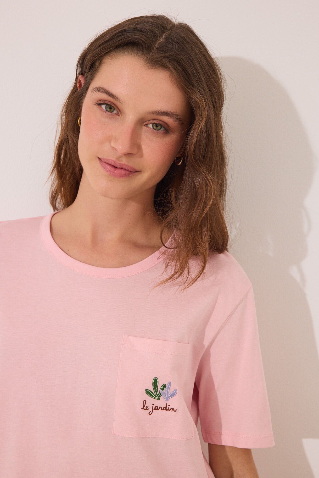 Women Secret_Capri Pyjamas 100% Cotton Pink Flower Pots_3599168_70_03