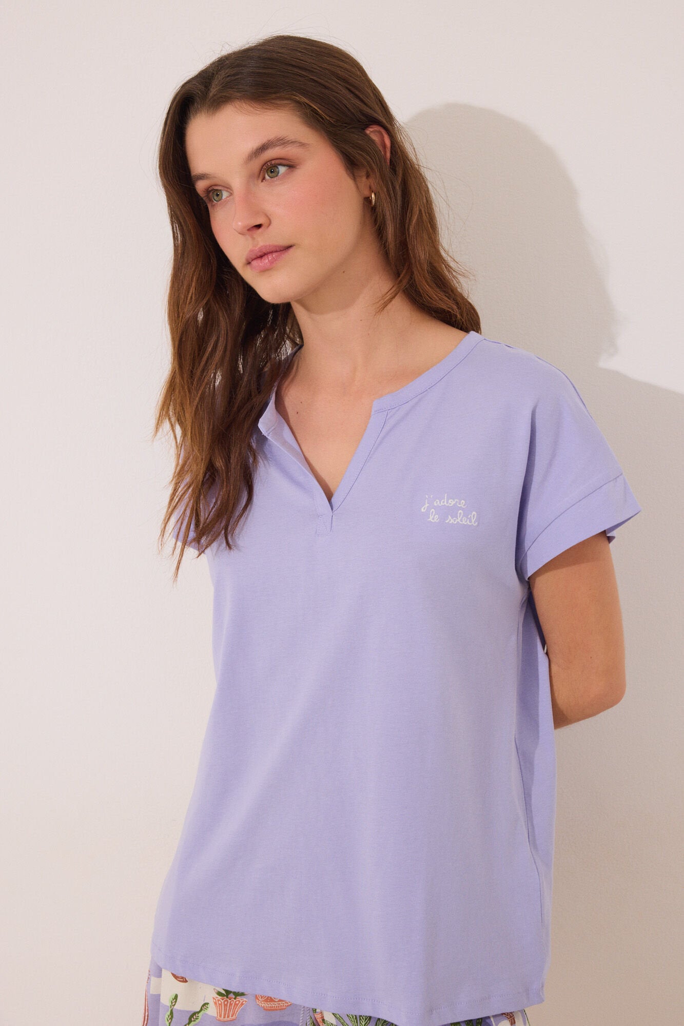 Women Secret_100% Cotton Short Pyjamas with Flower Pots_3599170_75_04