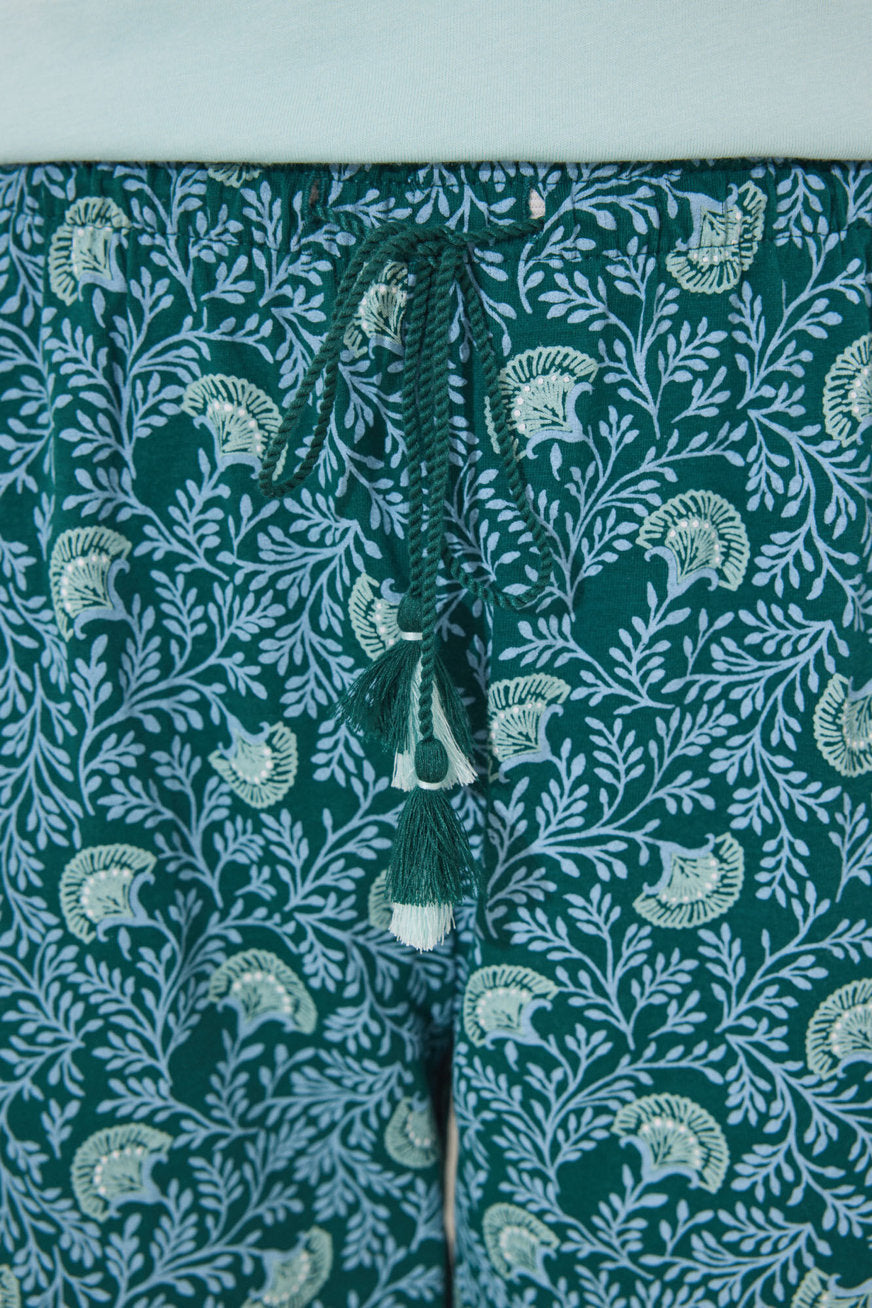 Women Secret_100% Cotton Green Flower Pyjamas_3599181_20_04