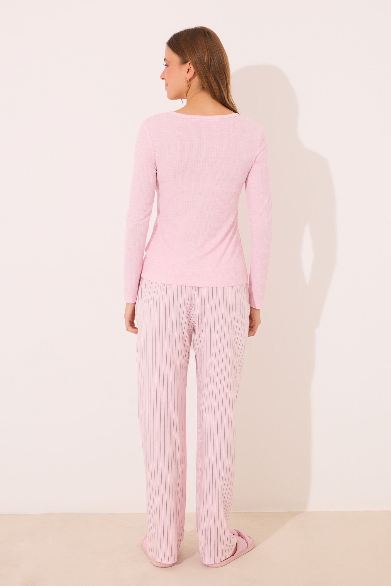 Women Secret_Long Striped Striped Viscose Ribbed Long Pyjamas_3599184_71_05