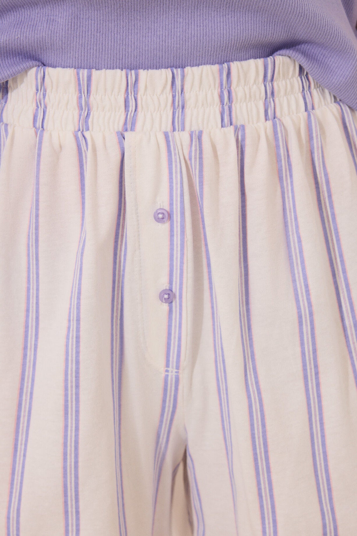 Women Secret_Short Lilac Striped Cotton Short Pyjamas_3599187_75_02