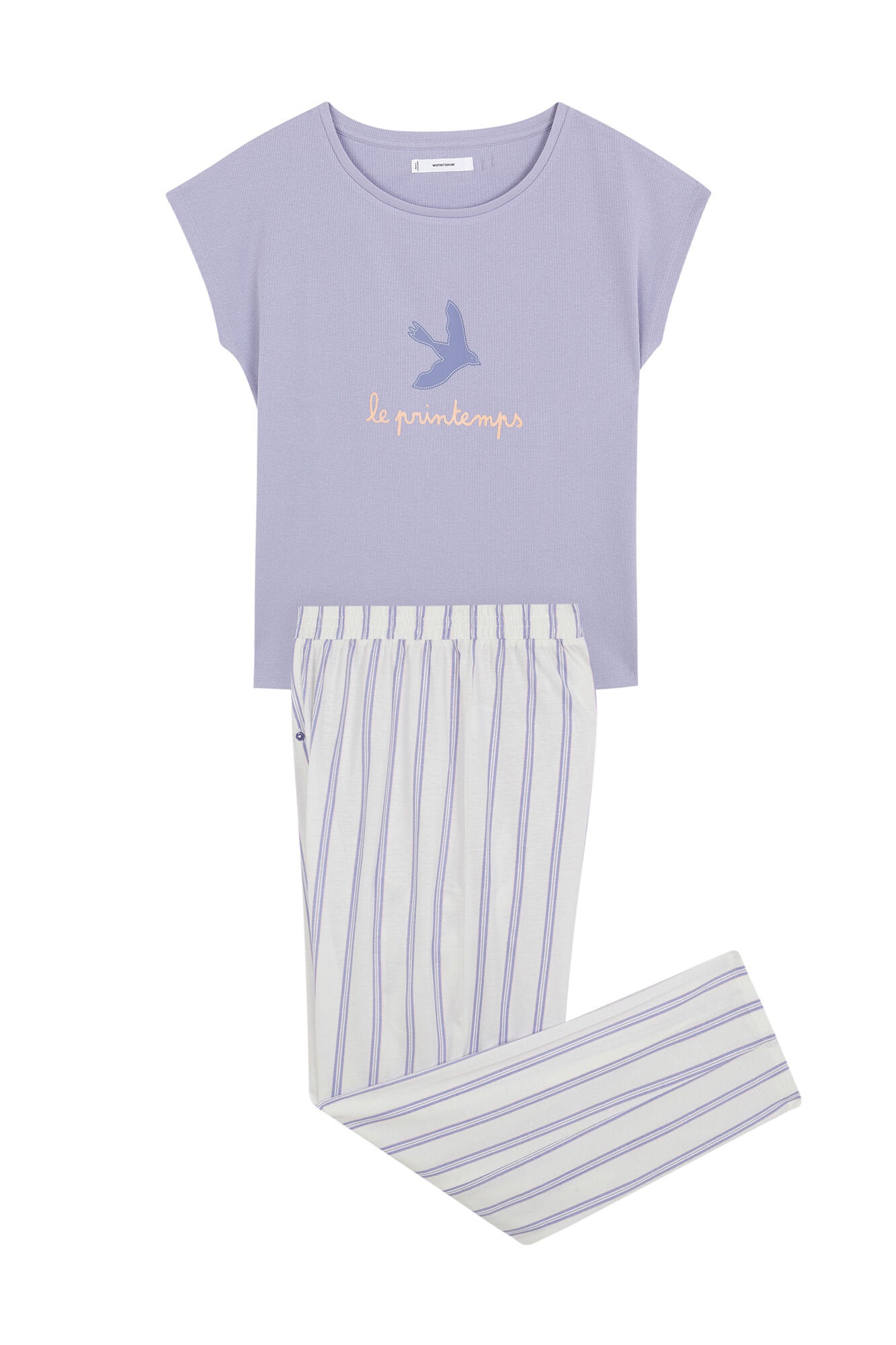 Women Secret_Lilac Striped Cotton Lounge Pyjamas_3599191_75_06