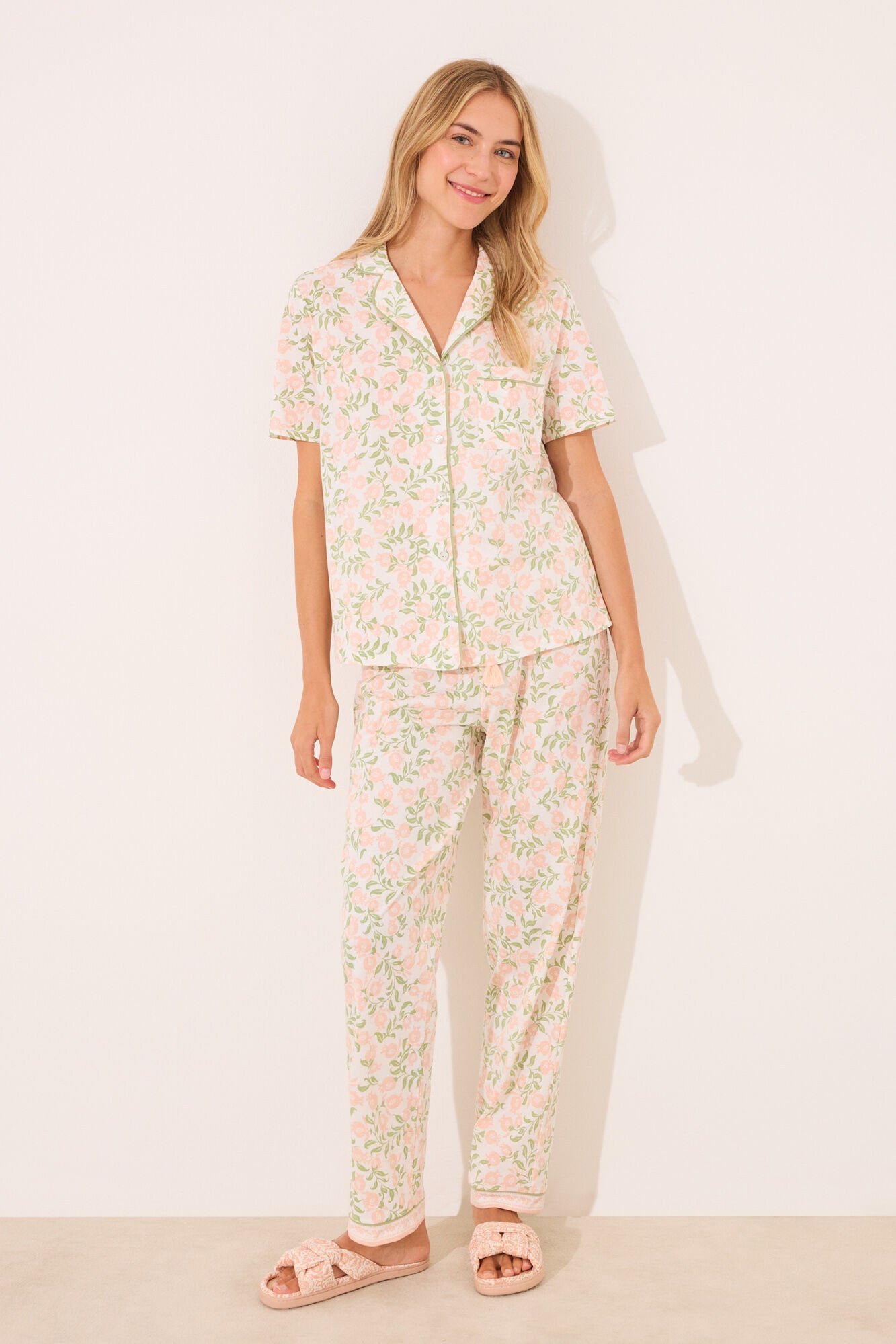 Women Secret_Pink Print Cotton Classic Pyjamas_3599217_73_02