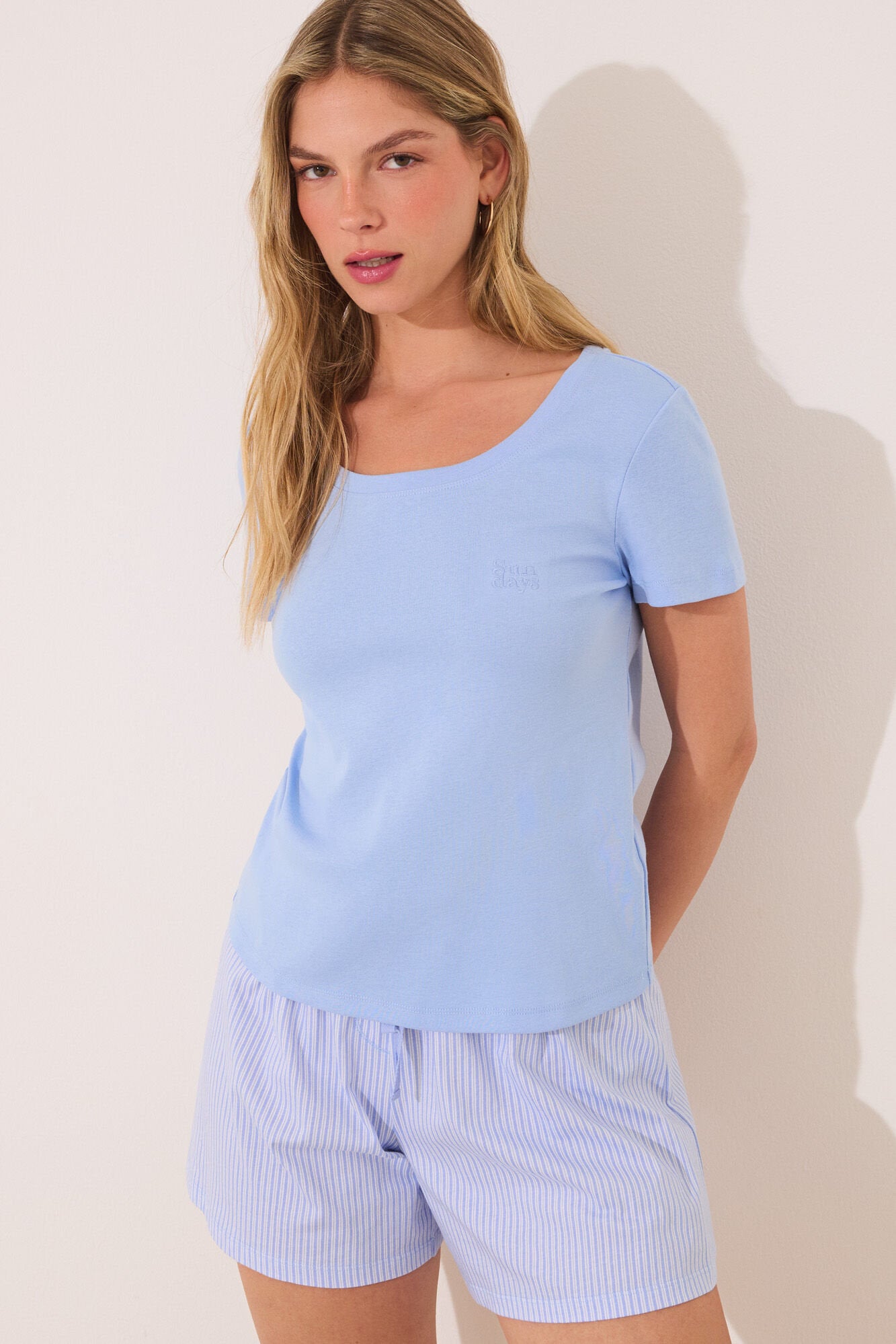 Women Secret_Blue Cotton Short Pyjamas_3599220_15_03
