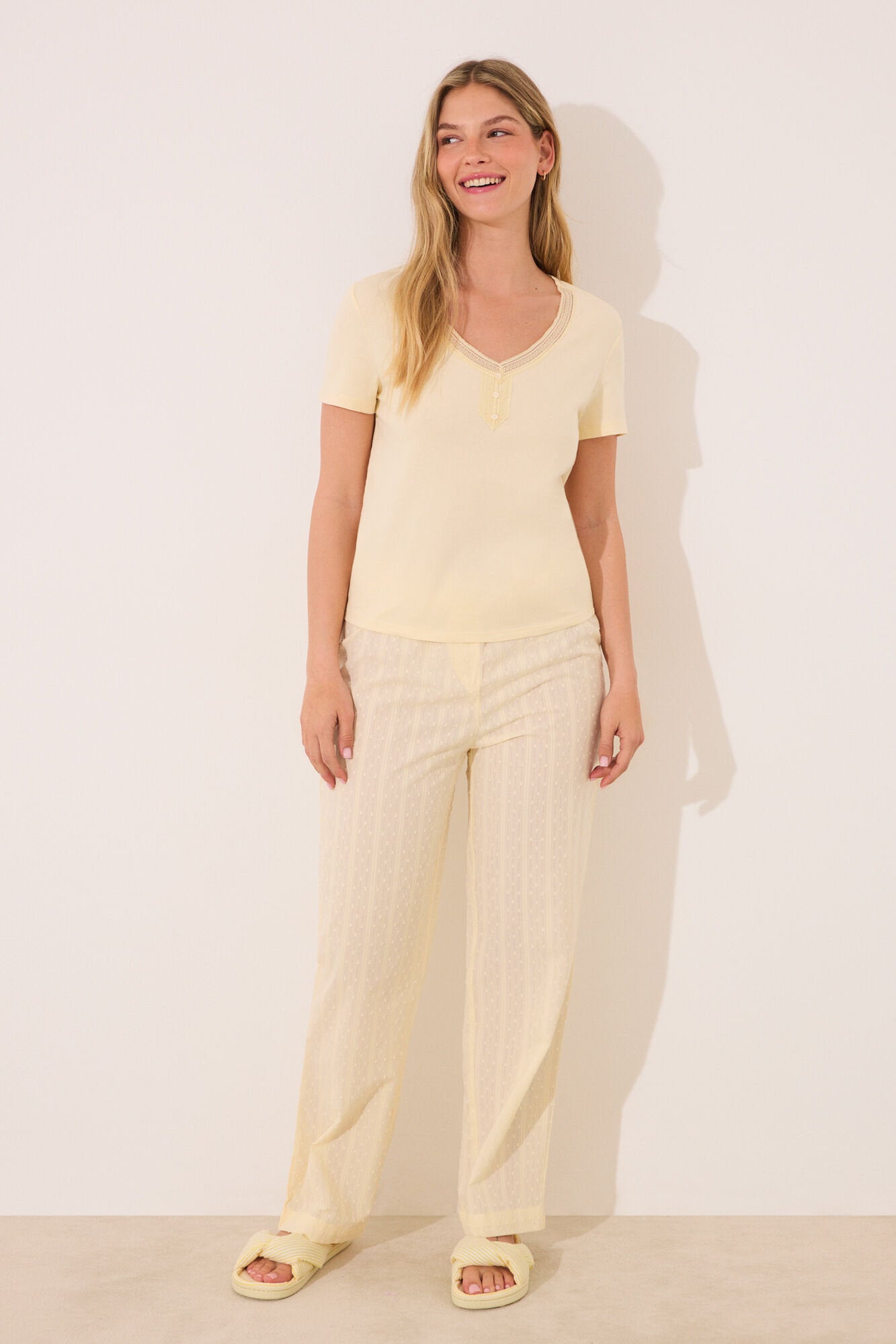 Women Secret_Yellow Cotton Short Sleeve Pyjamas_3599231_05_03