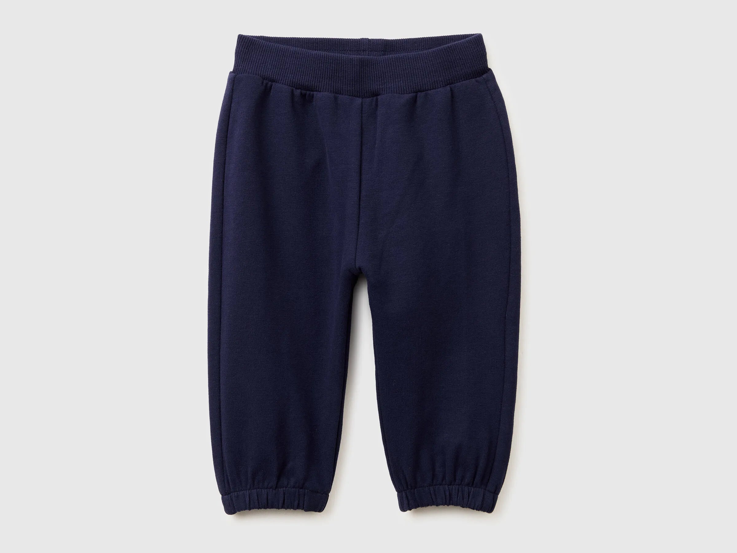 Benetton Dark Blue Newborn Trousers with Embroidery on The Back SKU: 35FNAF029_252 Image 01