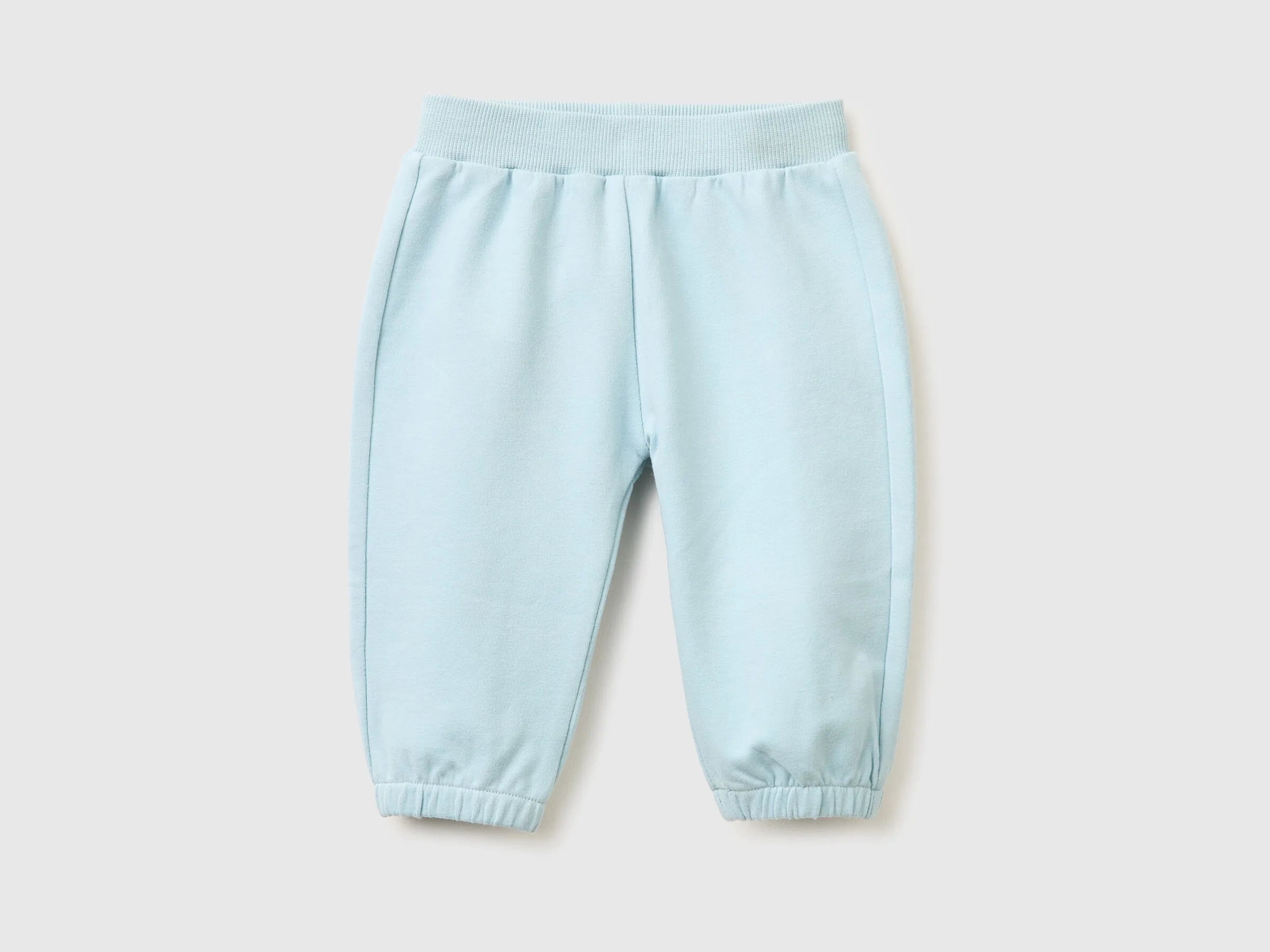Benetton Sky Blue Newborn Trousers with Embroidery on The Back SKU: 35FNAF029_33W Image 01