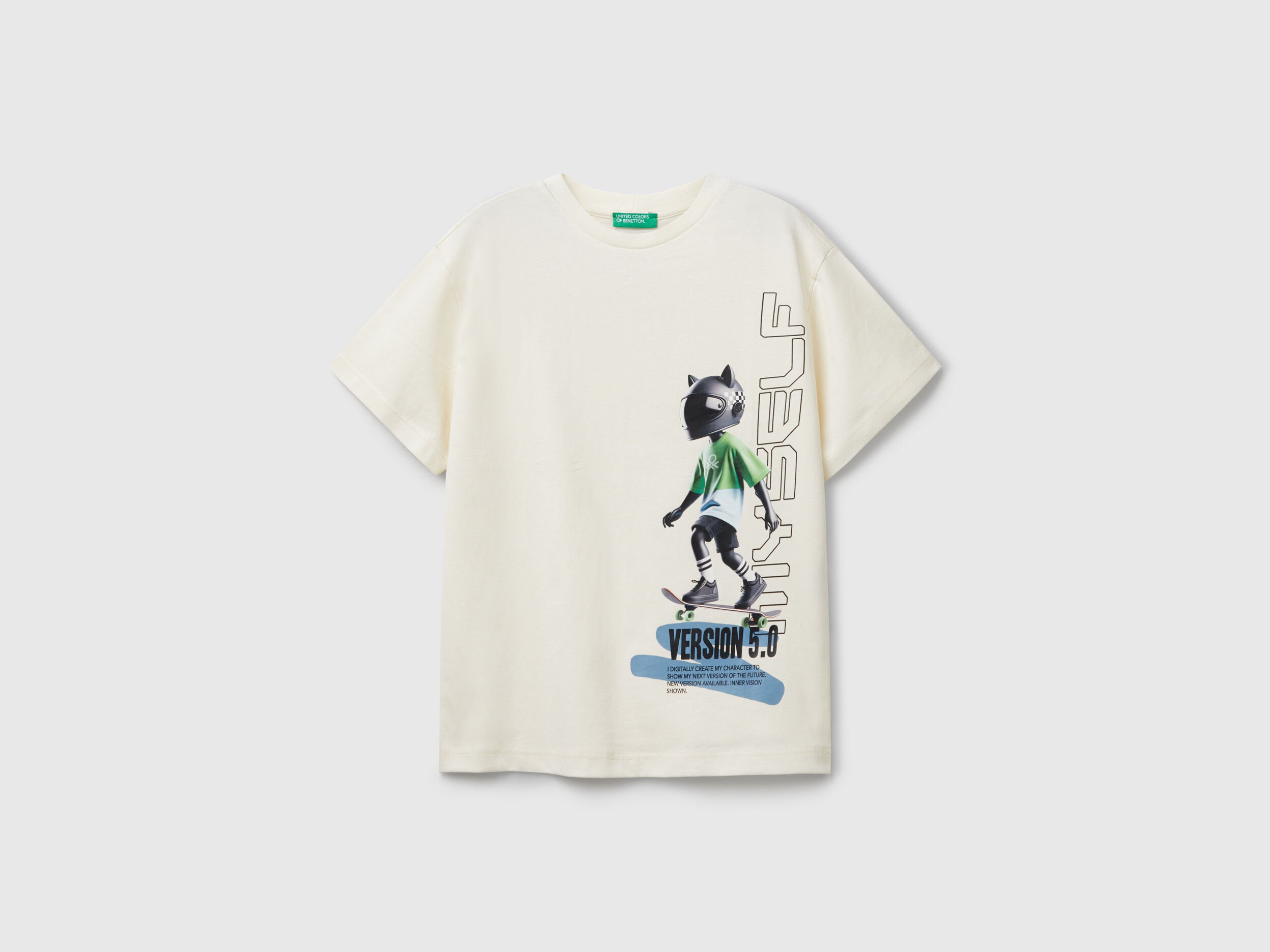 Benetton_White T-Shirt with Front Print_35RYC10NC_0R2_01