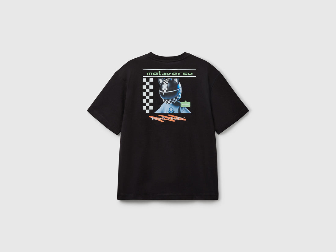 Benetton_Black T-Shirt with Back Print_35RYC10NC_100_02