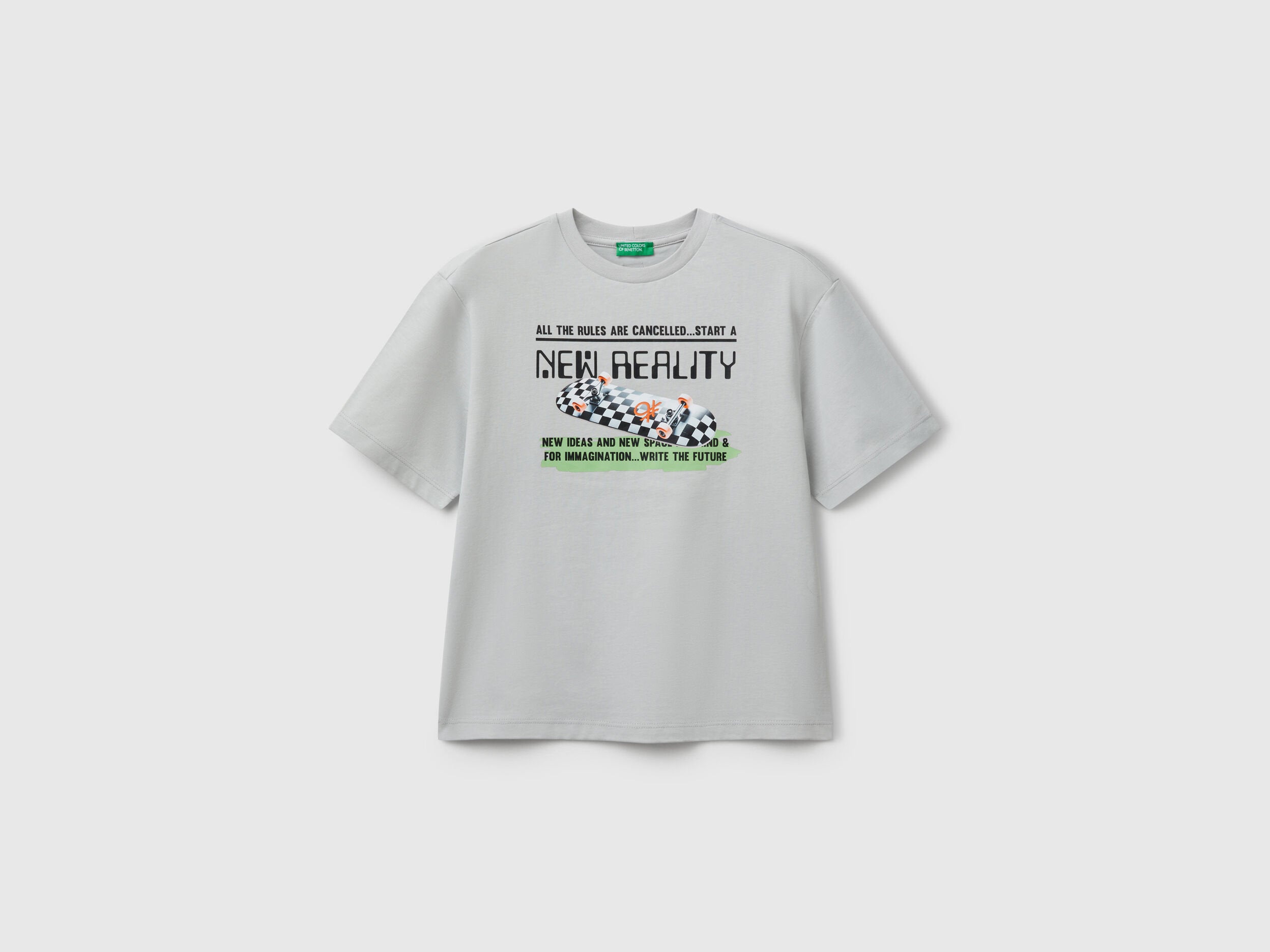 Benetton_Gray T-Shirt with Front Print_35RYC10NC_115_01