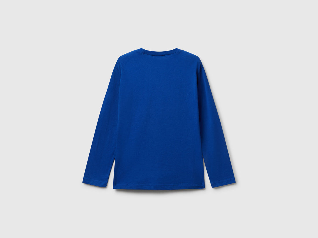 Benetton_Bright Blue_Cotton T-Shirt with Print_35RYC10QQ_19R_02