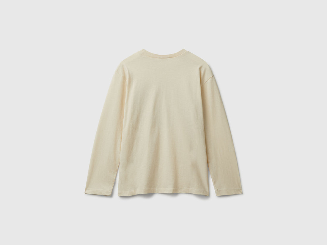 Benetton_Creamy White_Cotton T-Shirt with Print_35RYC10QQ_3C9_02