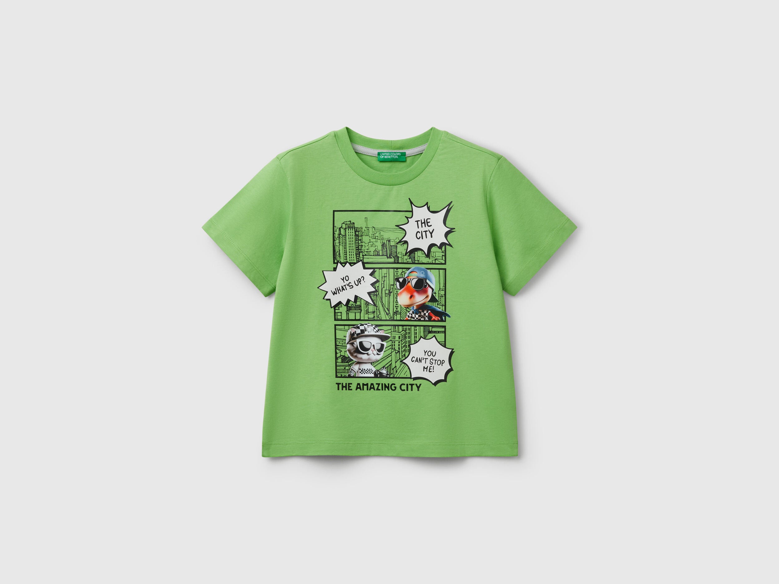 Benetton_Crew Neck T-Shirt with Print_35RYG10I7_2P7_01