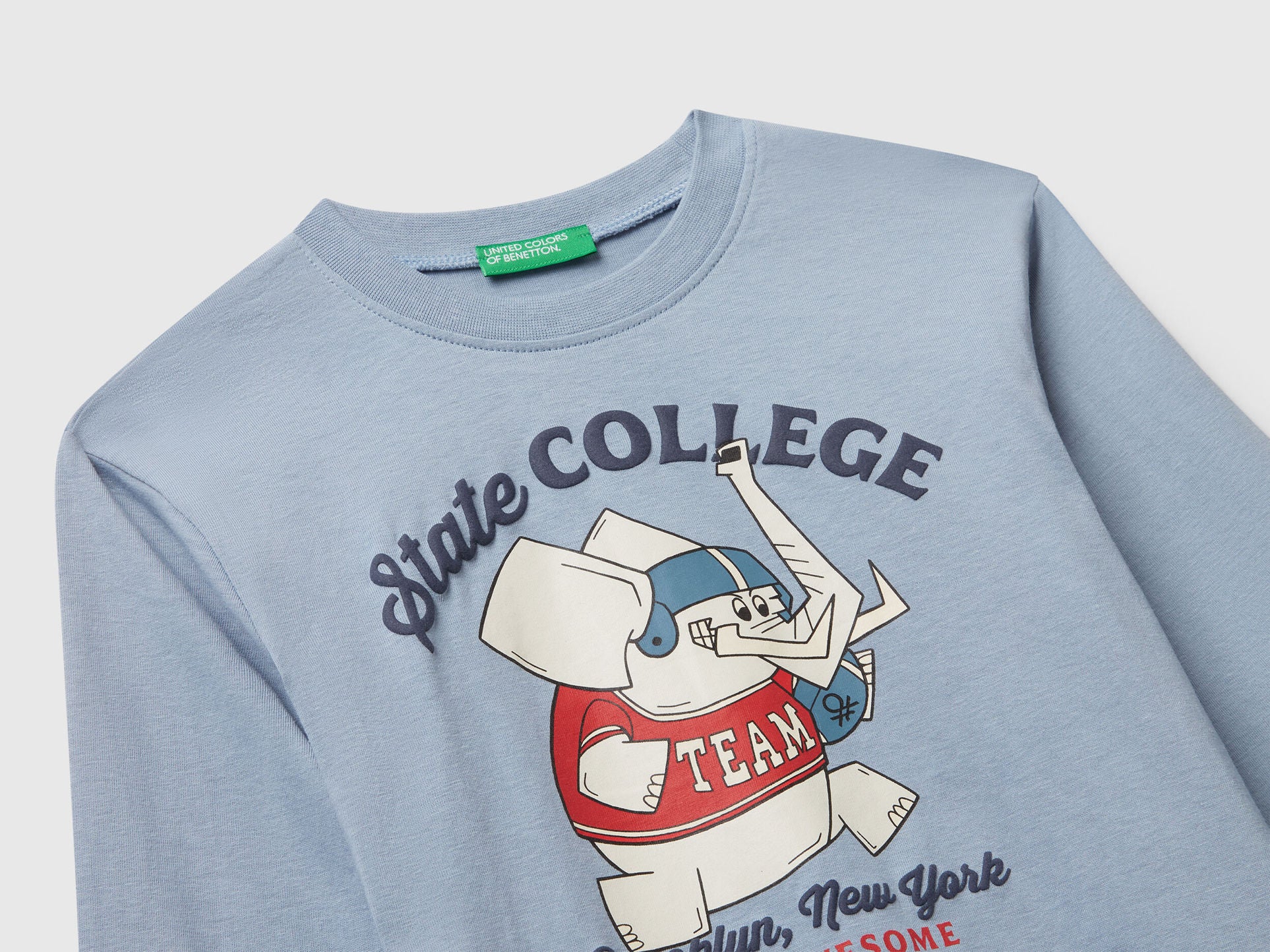 Benetton_Light Blue_Long Sleeve T-Shirt with Print_35RYG10K4_0W2_03