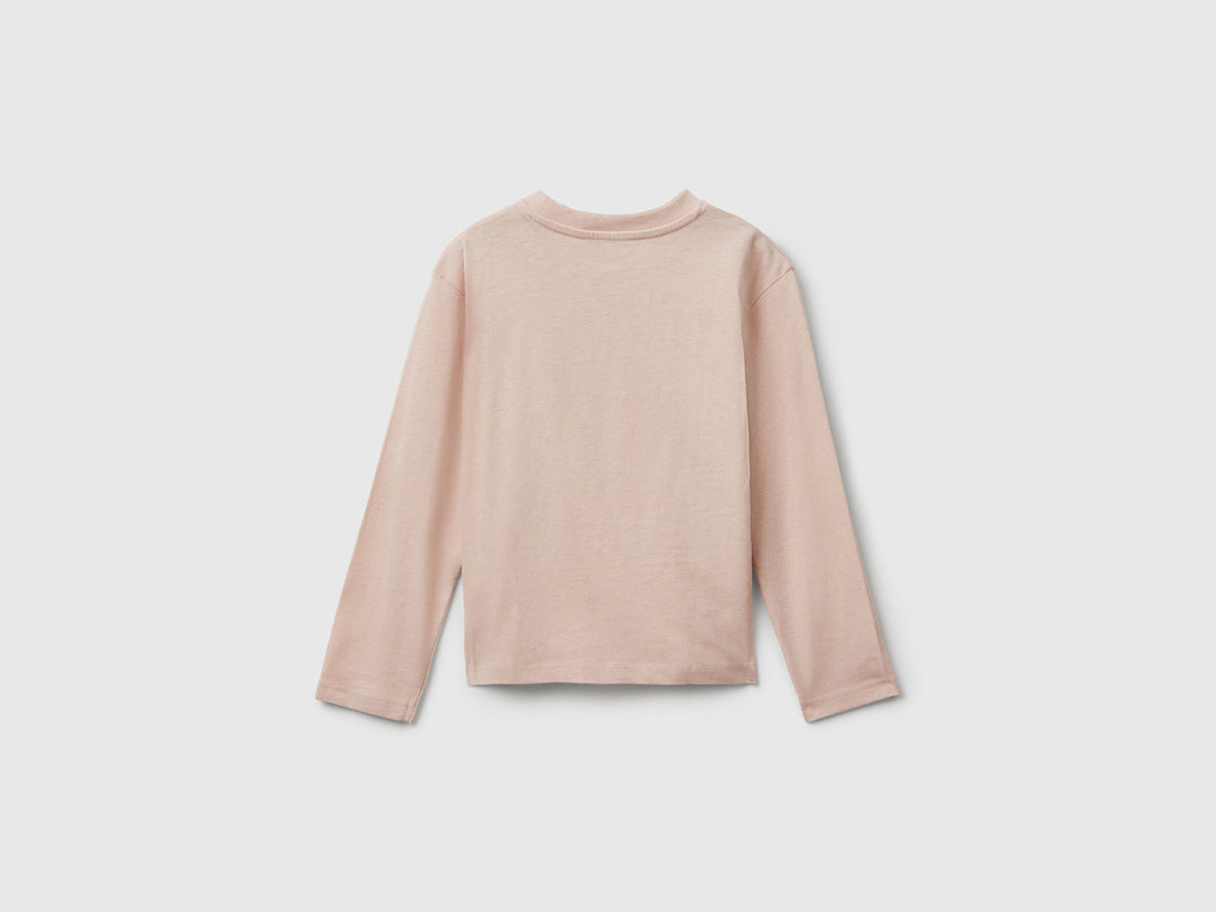 Benetton_Soft Pink_Cotton T-Shirt with Glittery Print_35RYG10K7_12U_02