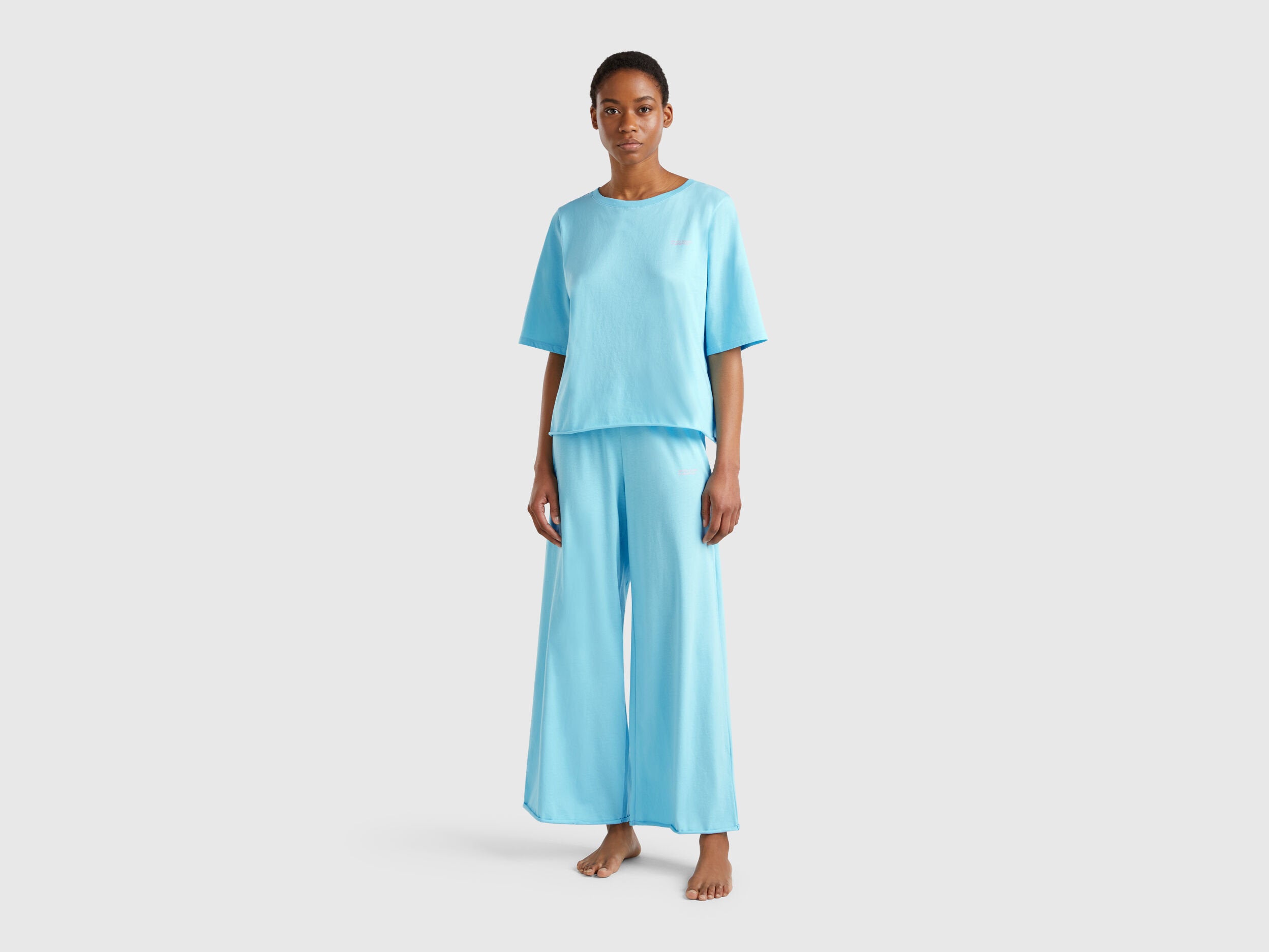Benetton_Loose-Fitting Pyjamas in Pure Cotton_35VB3P03P_1H5_01