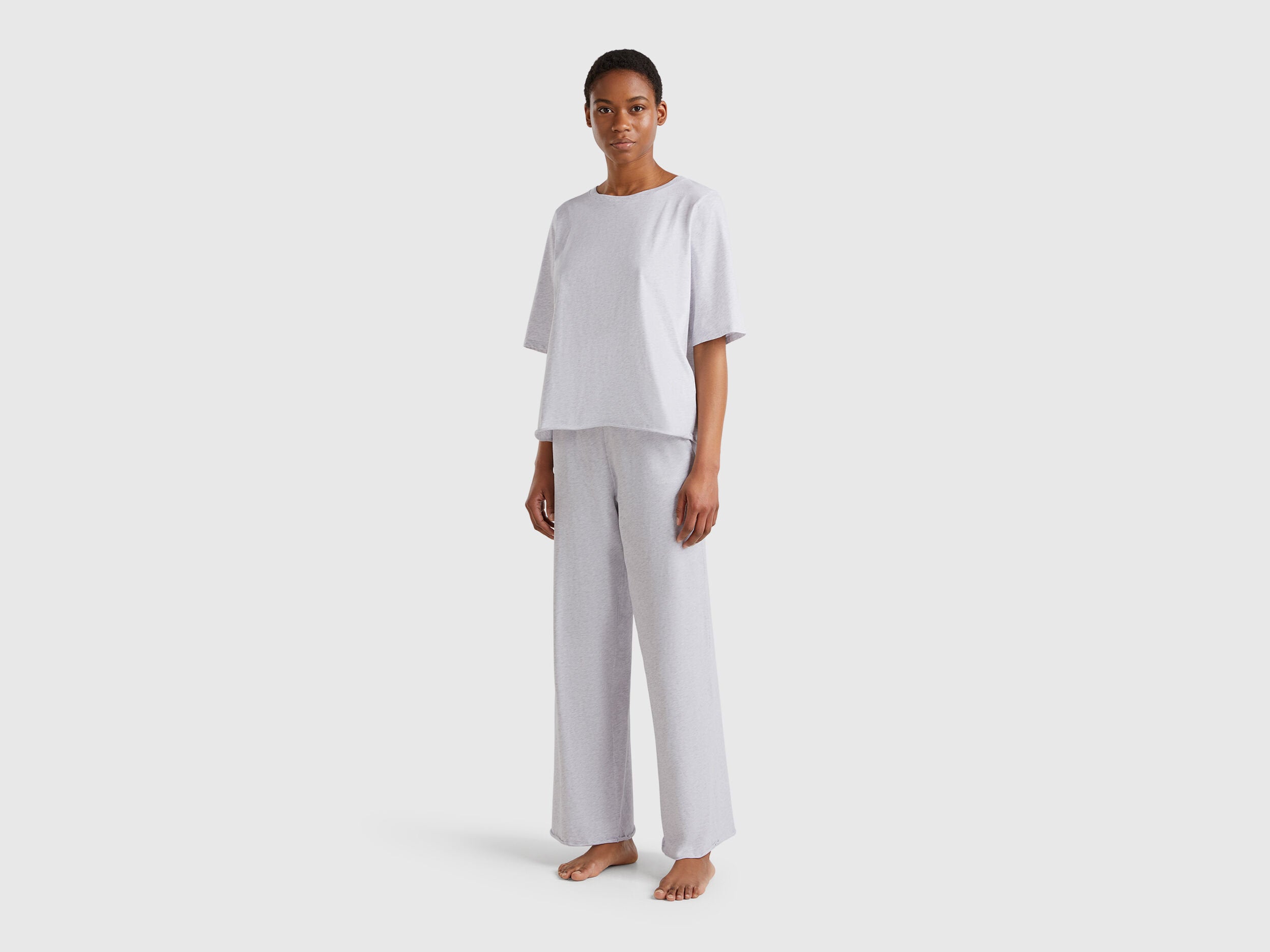 Benetton_Loose-Fitting Pyjamas in Pure Cotton_35VB3P03P_506_01