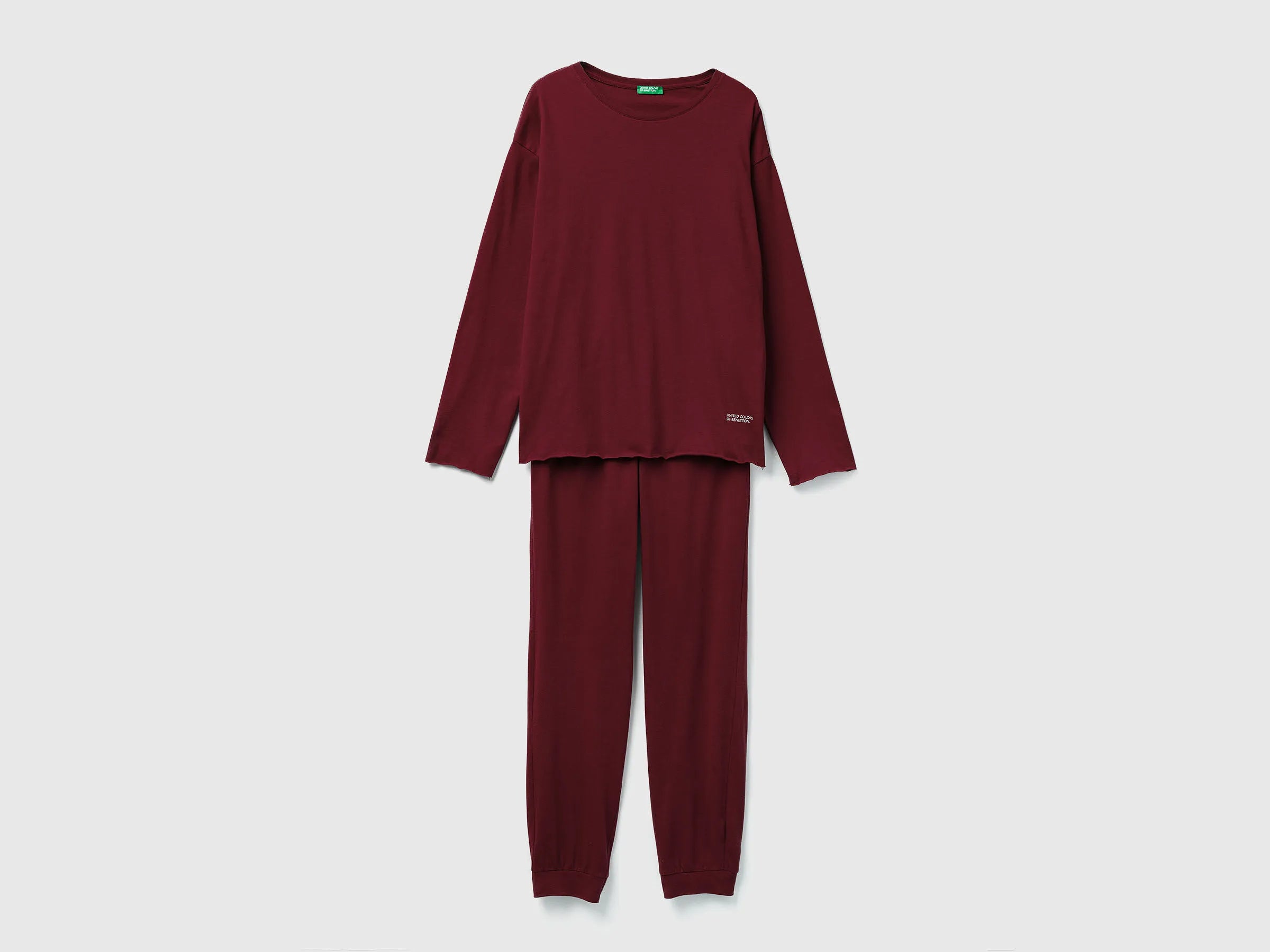 Benetton_Burgundy_Pyjamas in Pure Cotton_35VB3P048_129_01