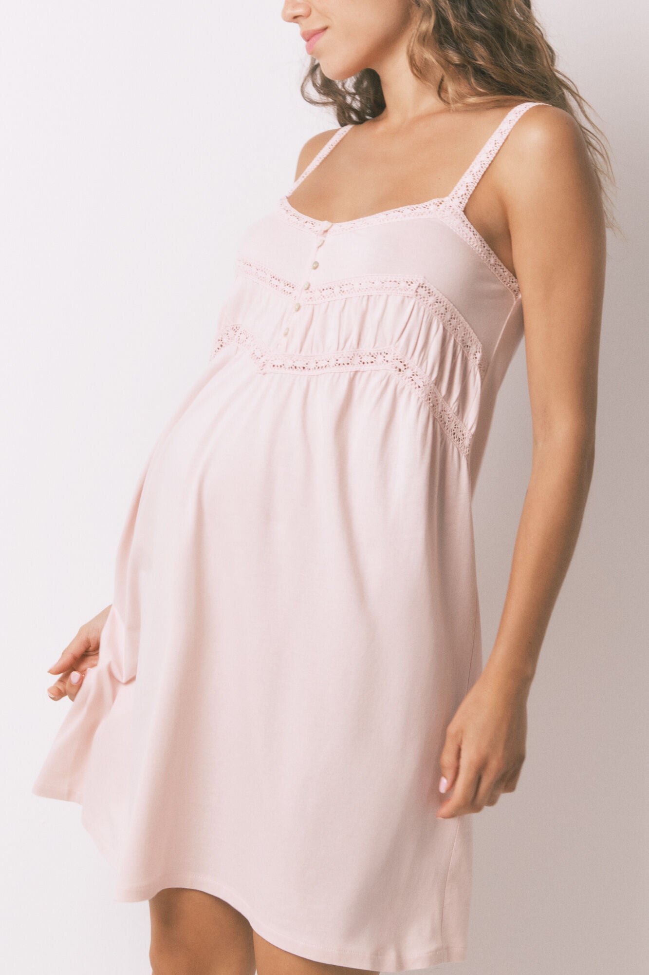 Women Secret_Pink_Pink Cotton "Maternity" Midi Nightgown_3632481_70_03