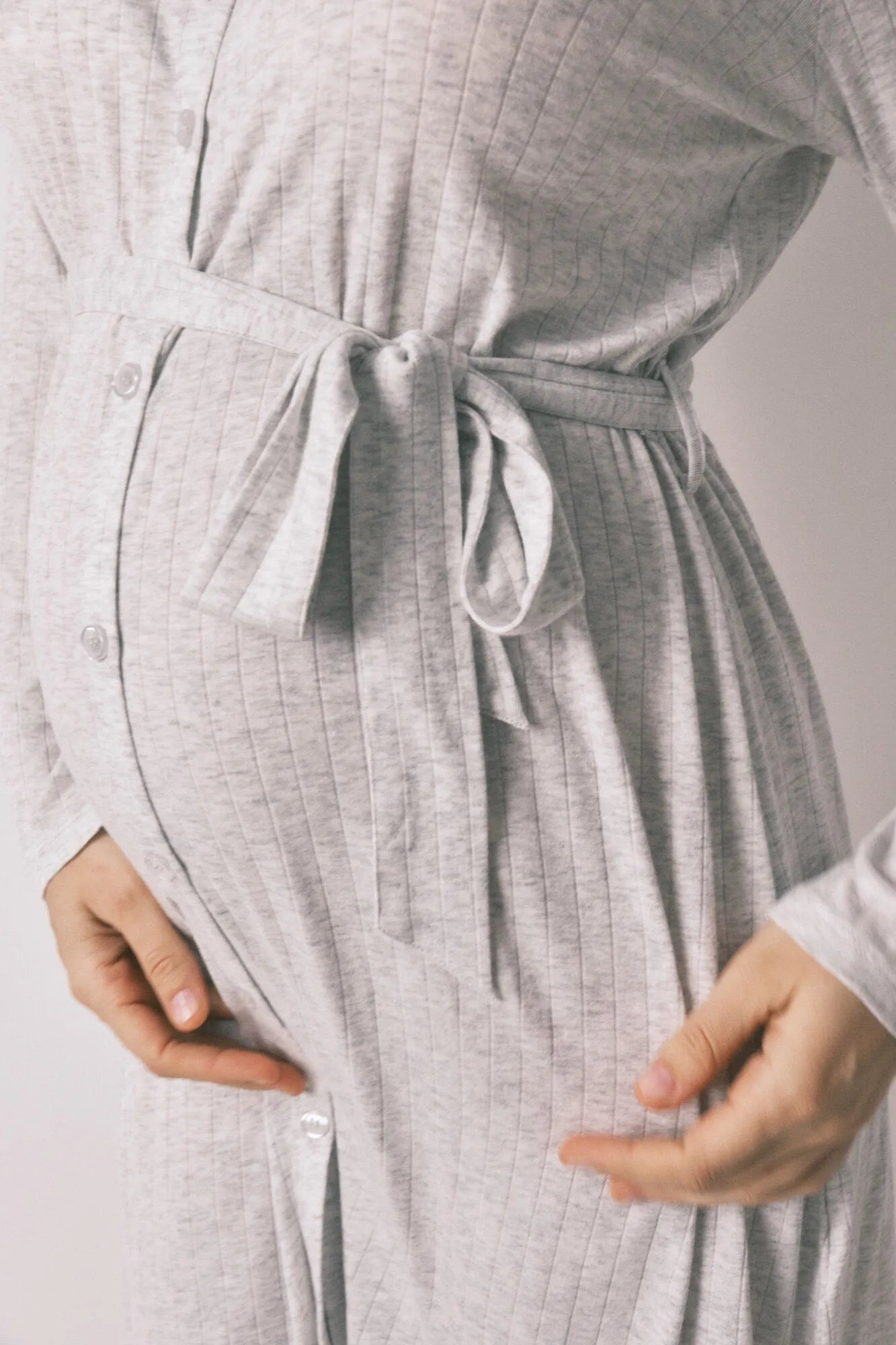 Women Secret_Dark Grey_Grey Ribbed Super Soft "Maternity" Short Nightgown_3633449_44_02