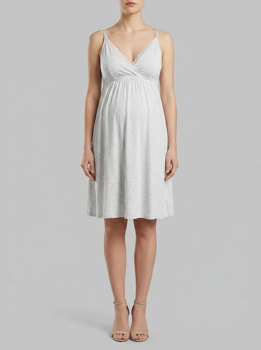 Women Secret Dark Grey Women Grey Straps "Maternity" Nightgown SKU: 3633453_44 Image 00