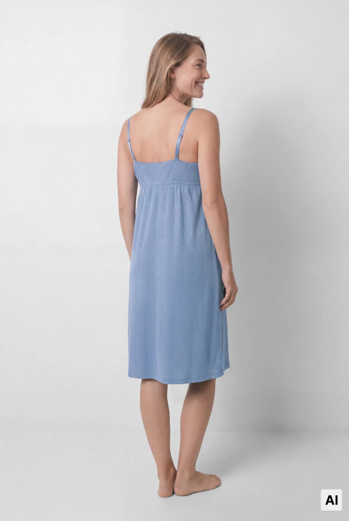 Women Secret Medium Blue Women Blue "Maternity" Breastfeeding Vest Top Nightgown SKU: 3634154_15 Image 04