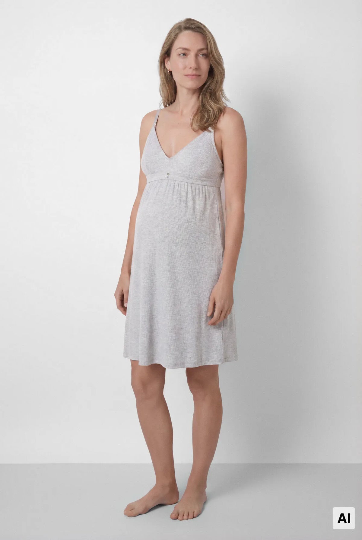 Women Secret Dark Grey Women Grey "Maternity" Vest Top Nightgown SKU: 3634155_41 Image 01
