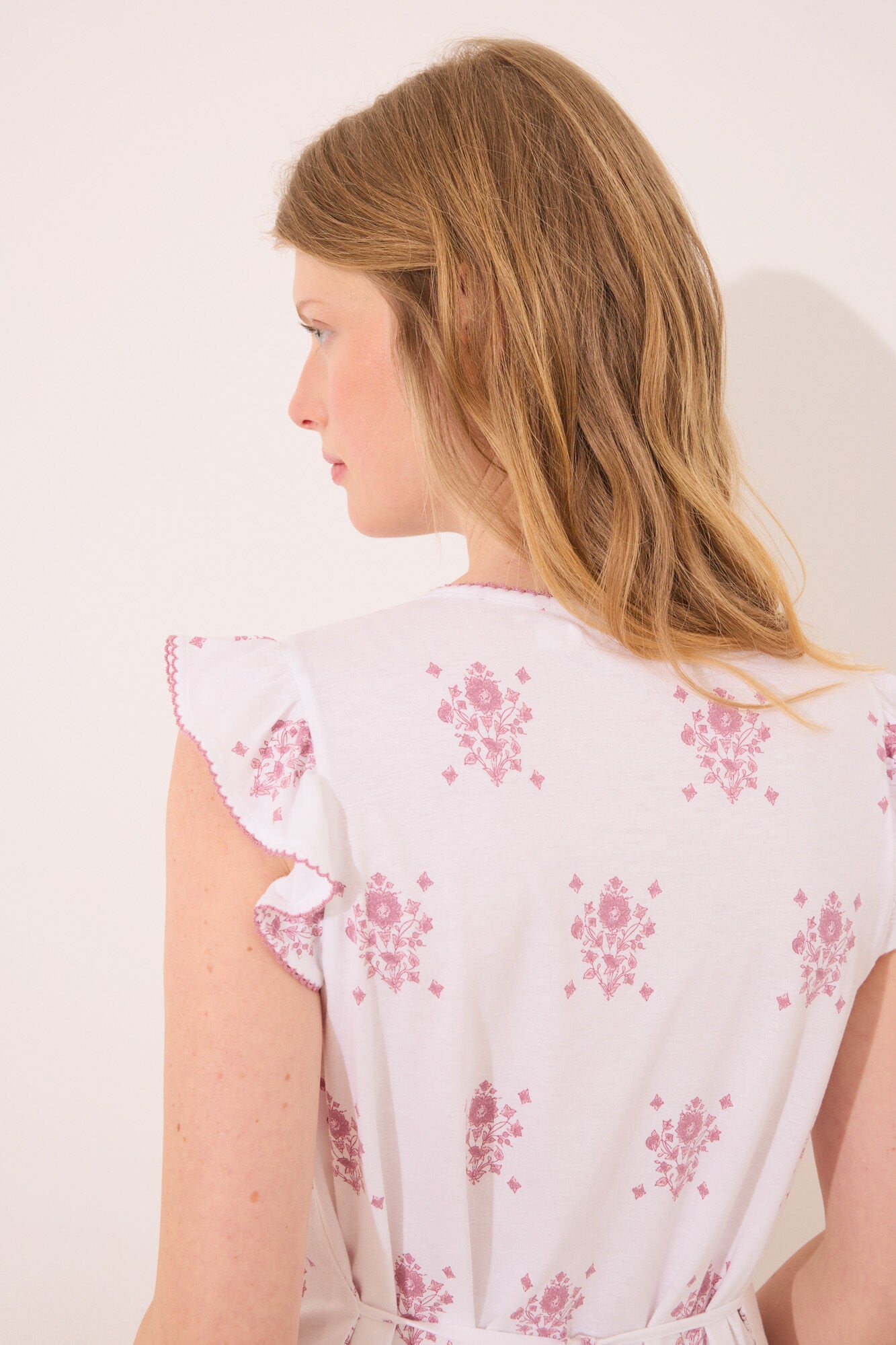 Women Secret_White "Maternity" Short Nightgown with Floral Print_3639162_96_05