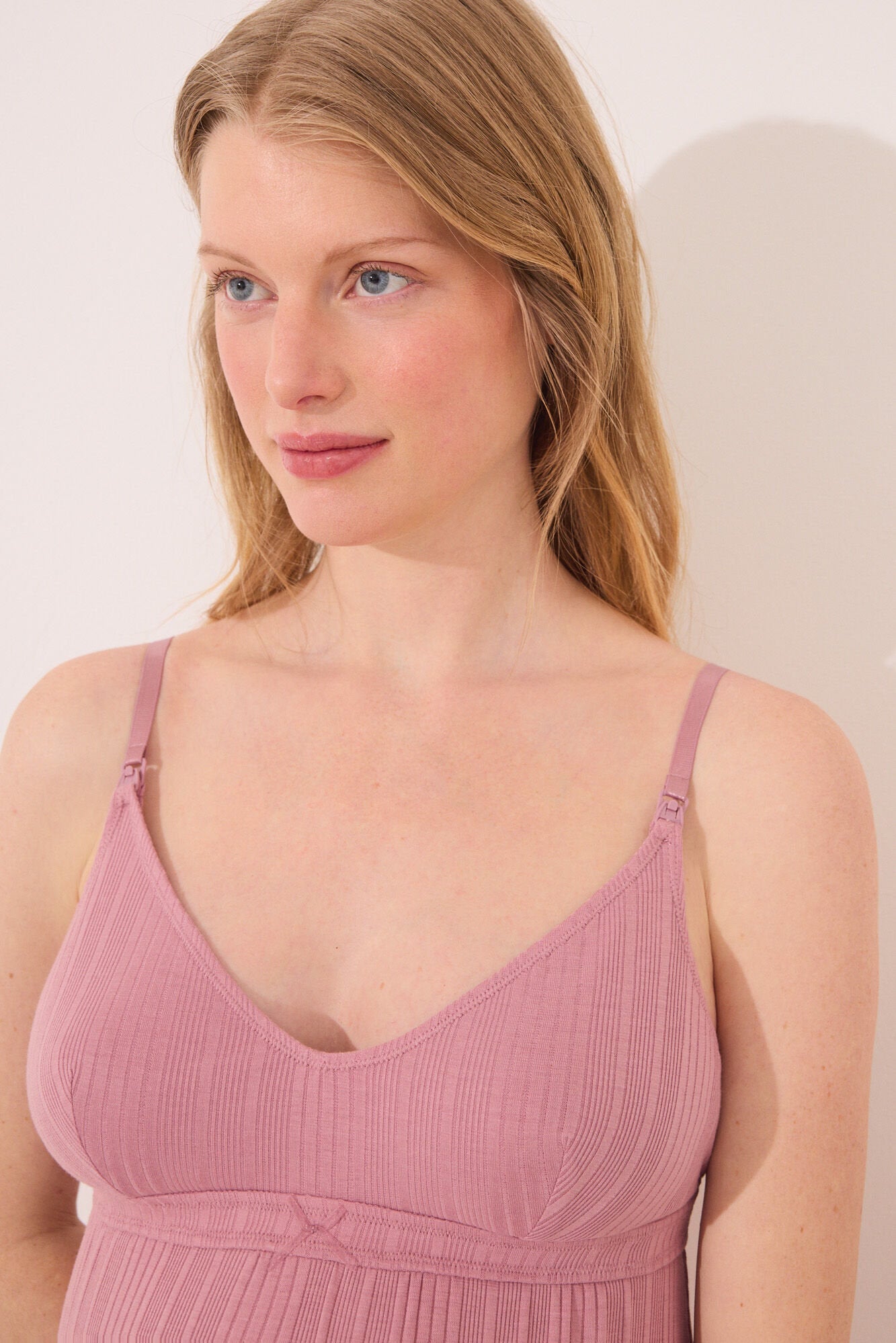 Women Secret_Short "Maternity" Nightgown in Pink Pointelle_3639164_72_04