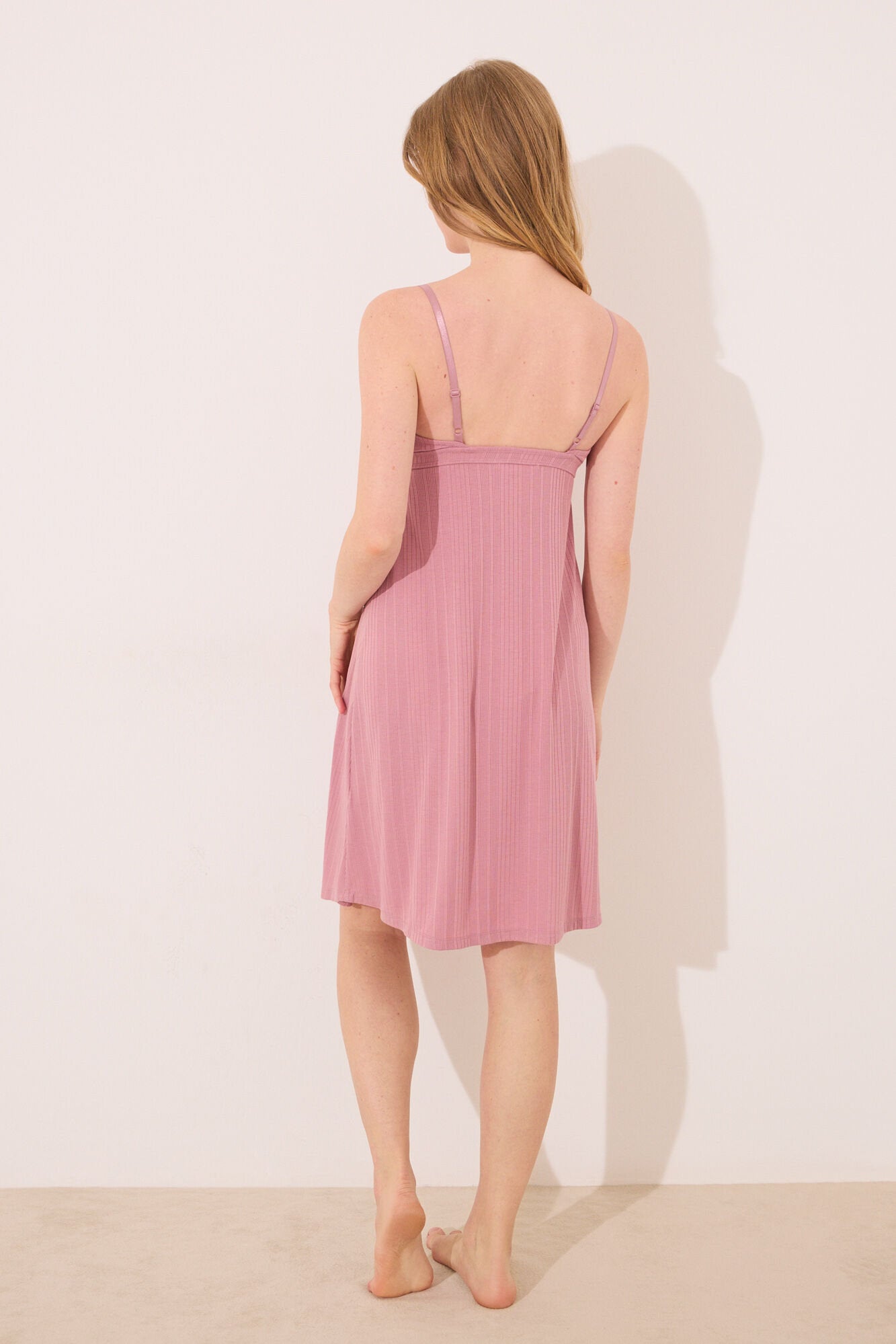 Women Secret_Short "Maternity" Nightgown in Pink Pointelle_3639164_72_05