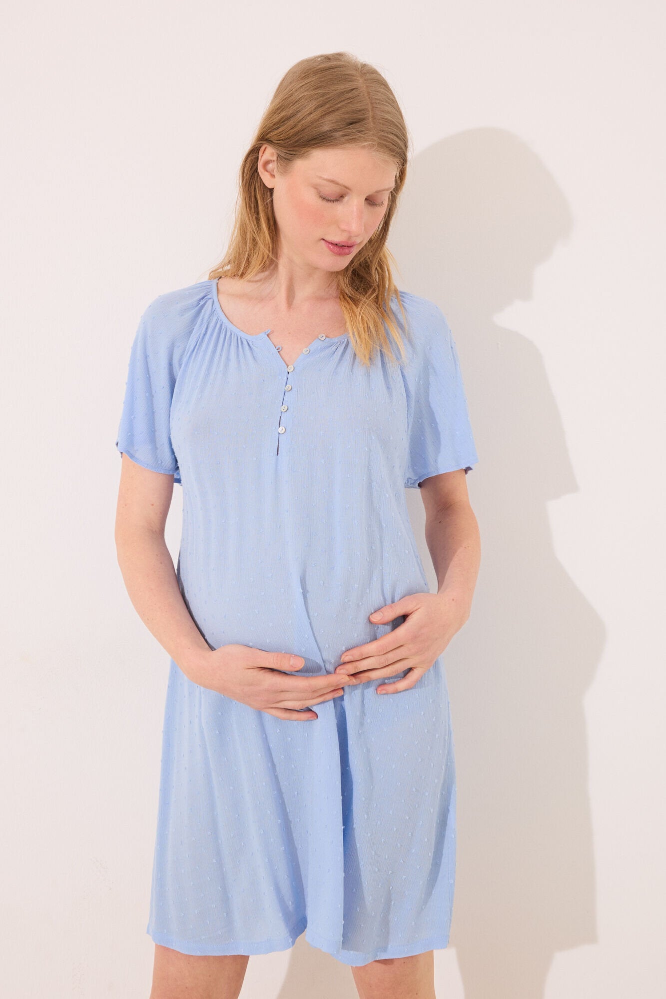 Women Secret_Short Nightgown "Maternity" Nightgown in Blue Viscose_3639167_11_01
