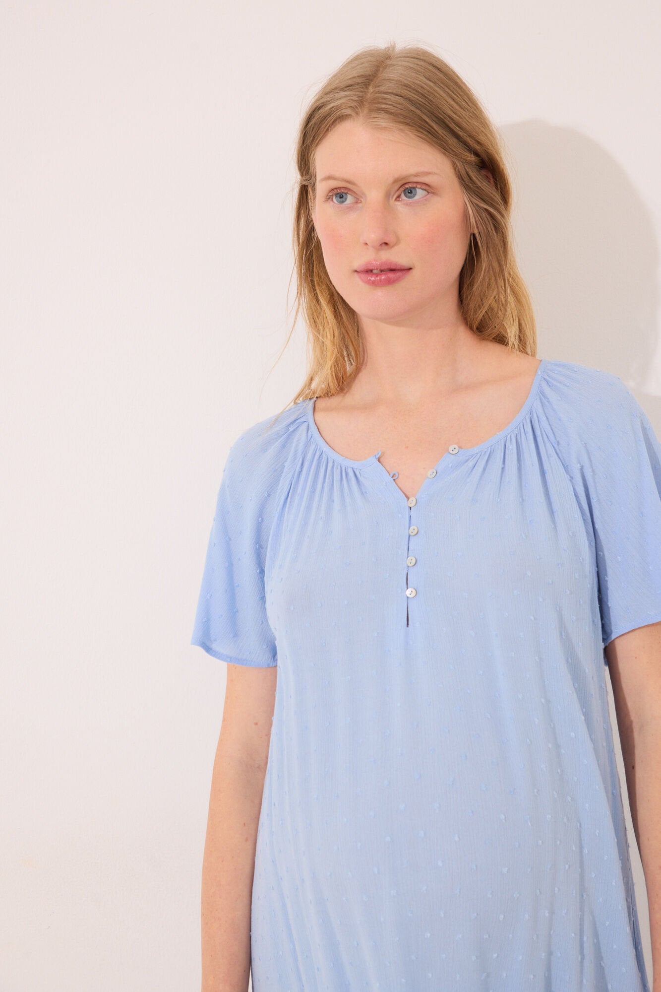 Women Secret_Short Nightgown "Maternity" Nightgown in Blue Viscose_3639167_11_04