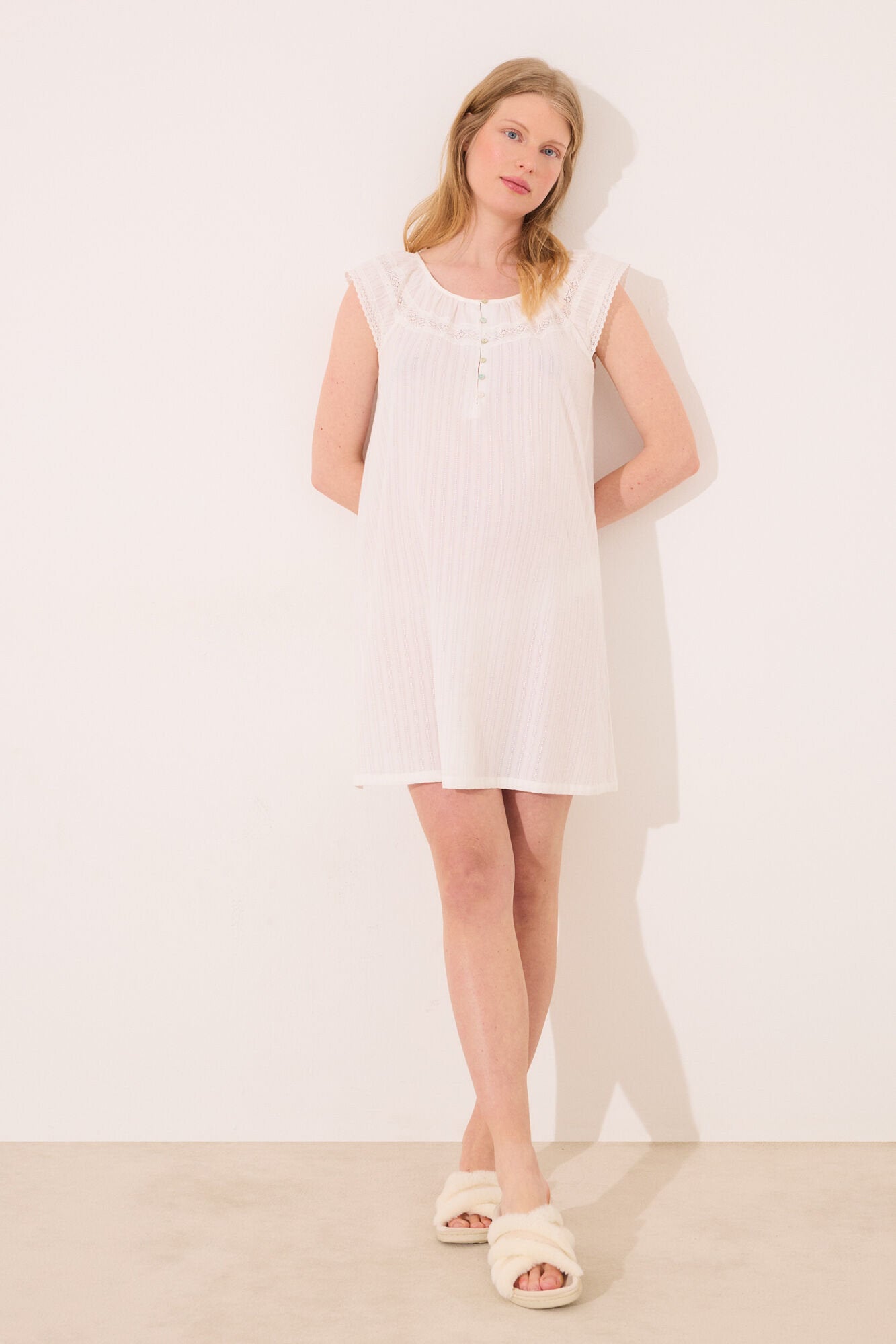 Women Secret_Ivory Cotton "Maternity" Nightgown_3639173_96_01