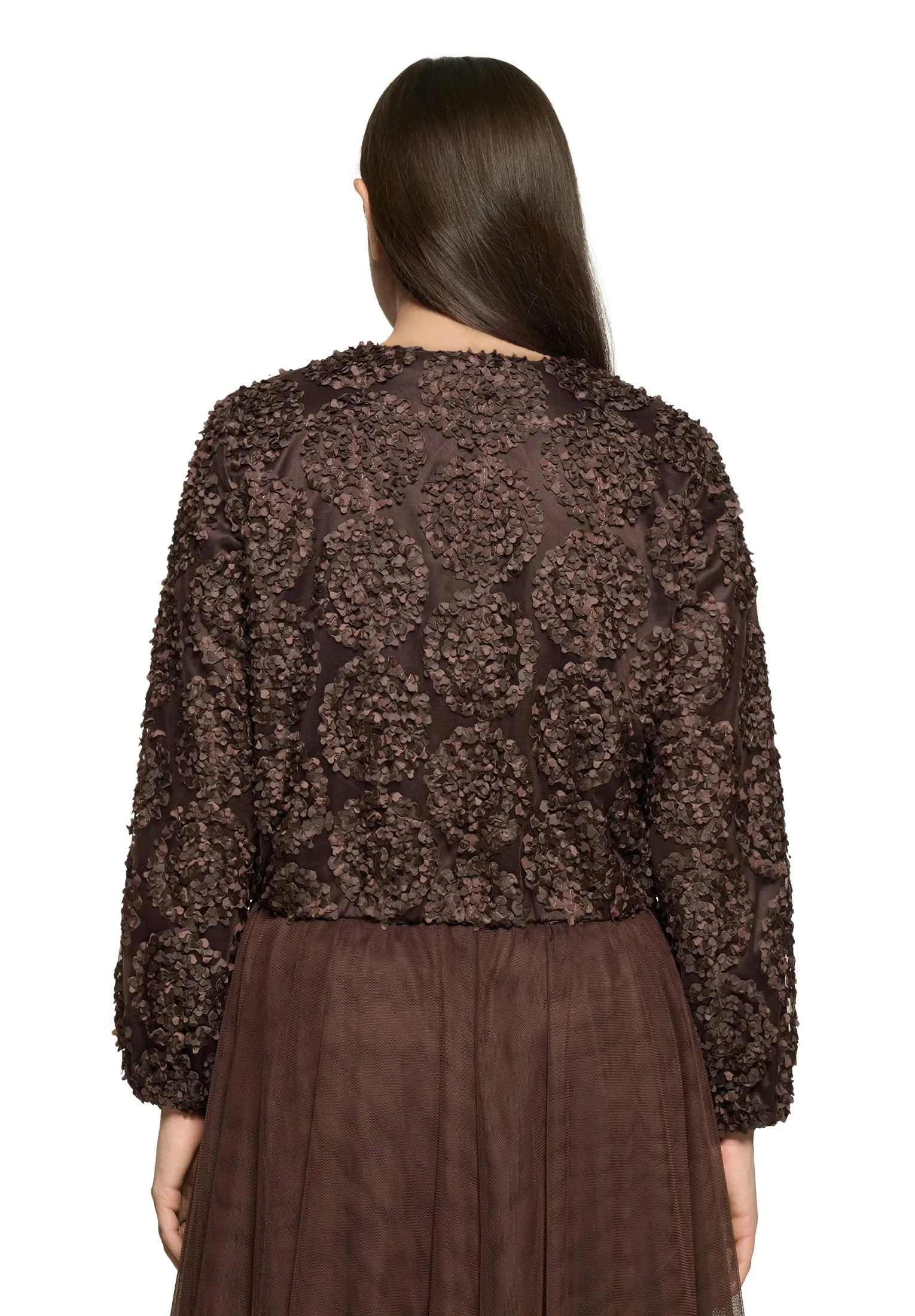 Vera Mont Espresso Brown Women Bomber Jacket with Zipper SKU: 3666-4216_7409 Image 02
