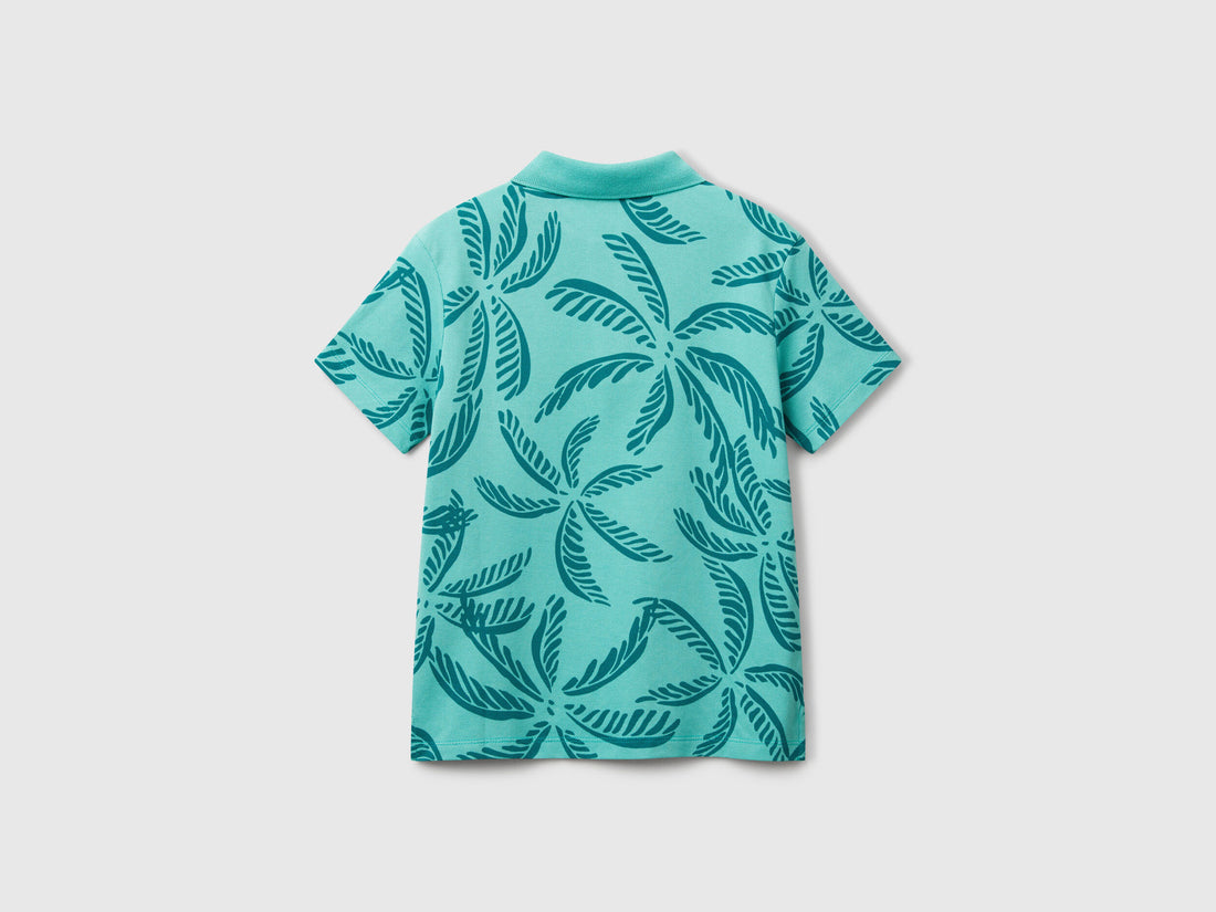 Benetton_Green Polo with Tropical Print_36Y4C301W_75H_02