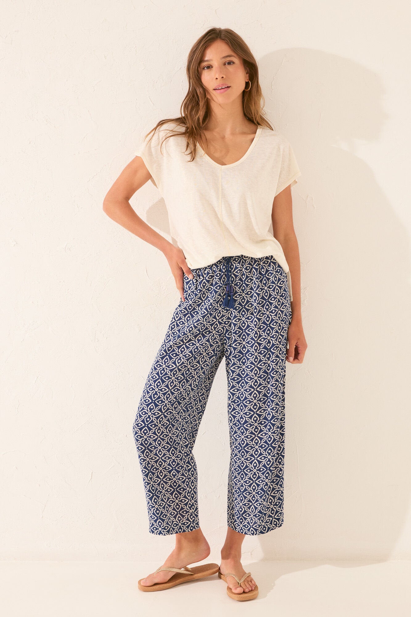 Women Secret_Stamp Print Capri Trouser_3702231_19_03