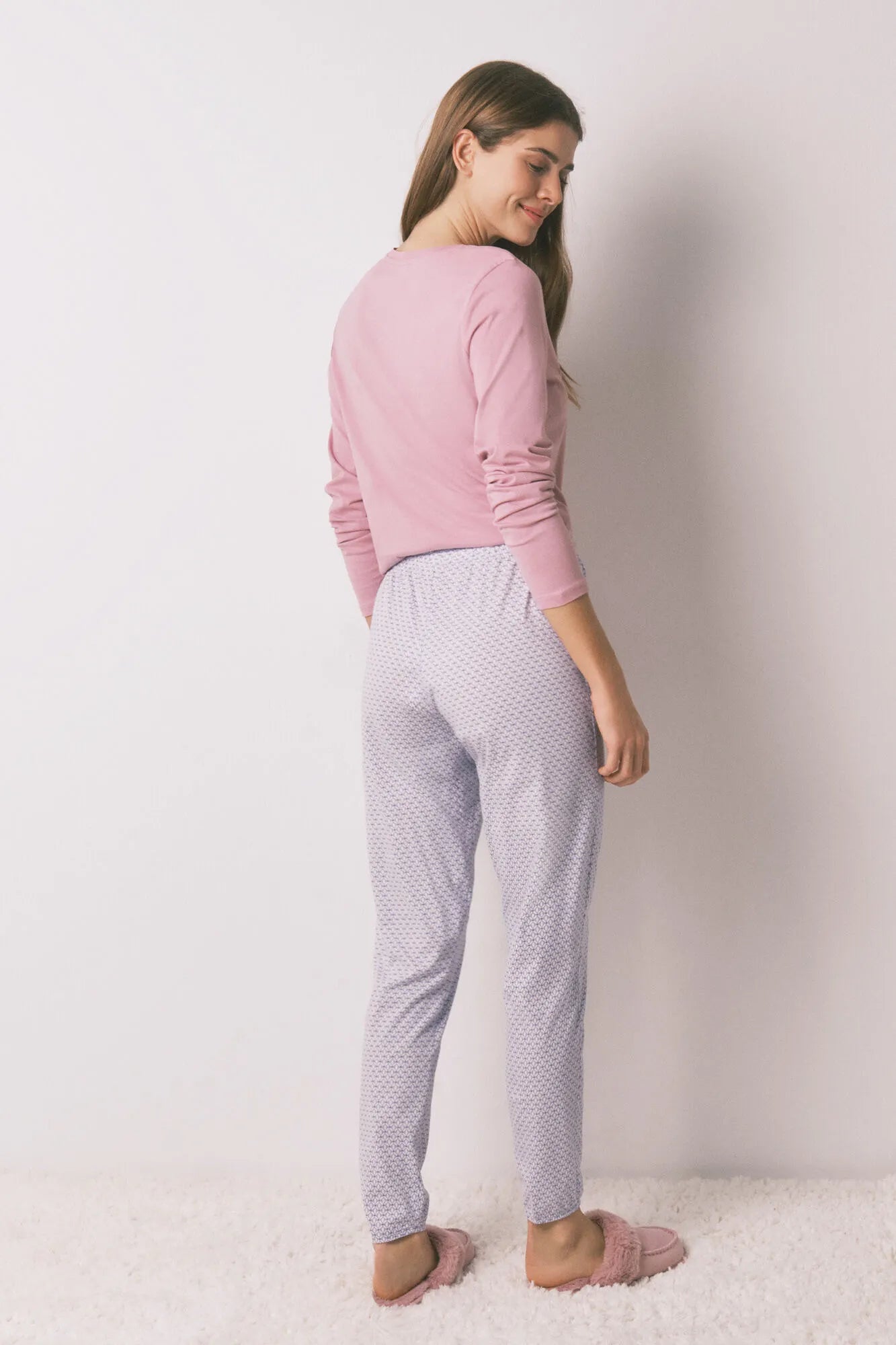 Women Secret_Pink_100% Cotton Skinny Trouser with Geometric Print_3702248_73_05