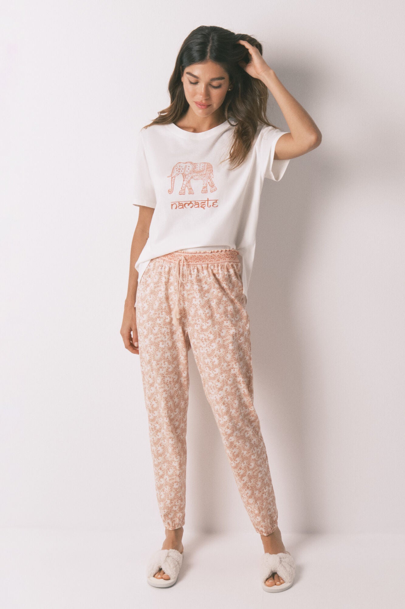 Women Secret_Orange_100% Cotton Skinny Trouser with Orange Flowers_3702250_64_01
