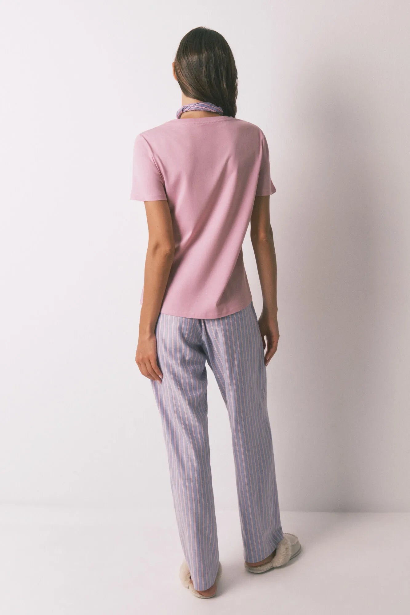 Women Secret_Coral_Long Flannel Trouser with Multicoloured Striped Print_3702251_63_04