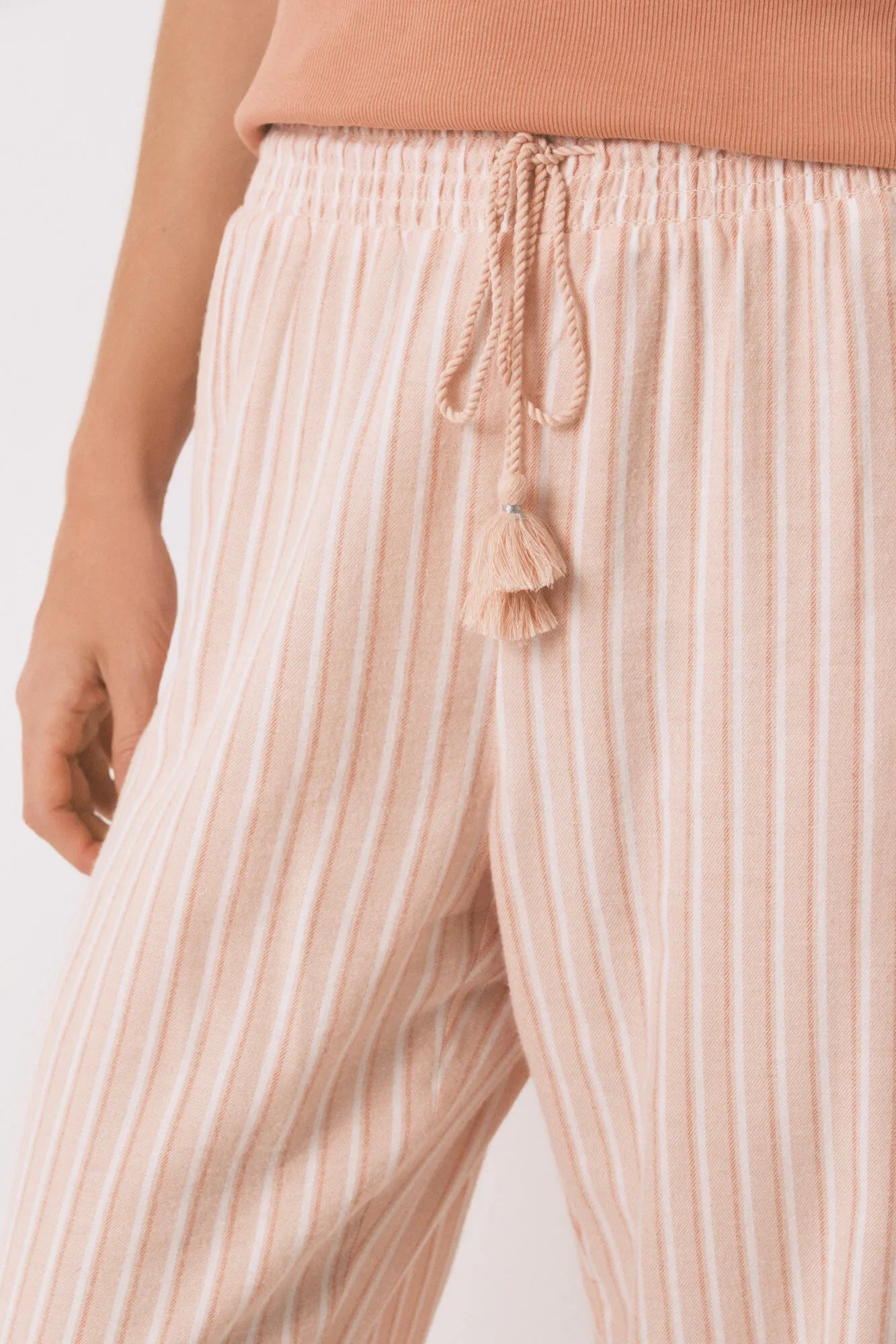 Women Secret_Orange_Long Orange Striped Flannel Trouser_3702263_64_02