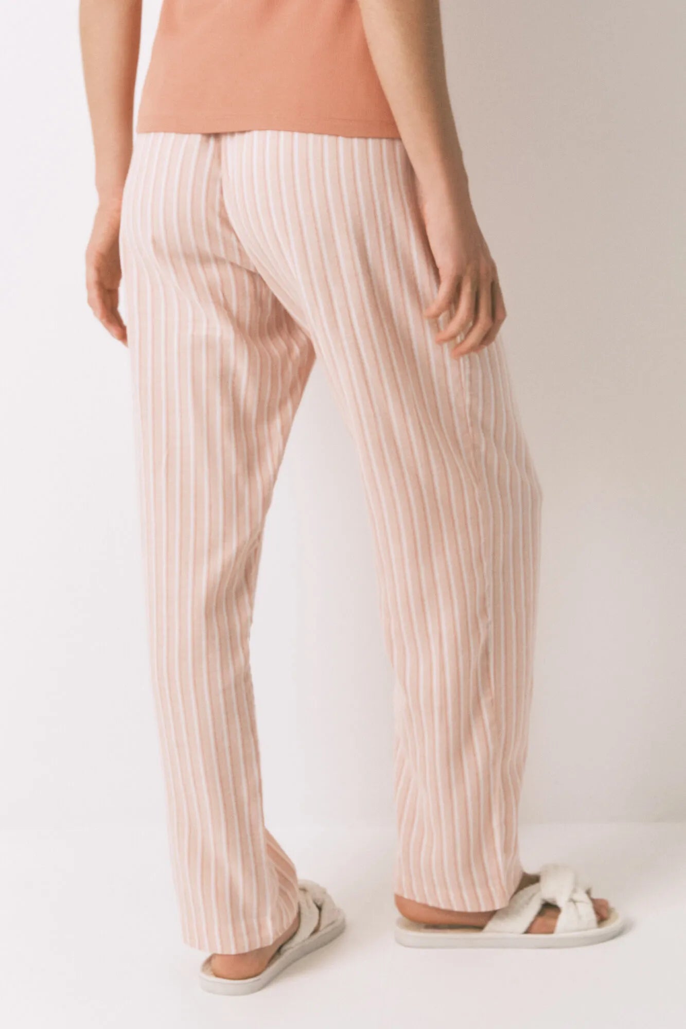 Women Secret_Orange_Long Orange Striped Flannel Trouser_3702263_64_04
