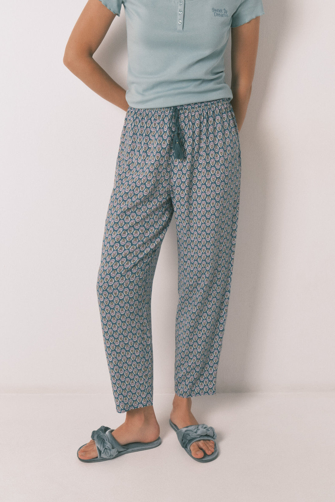 Women Secret_Green_Carrot Viscose Print Stamp Long Trouser_3702265_22_02